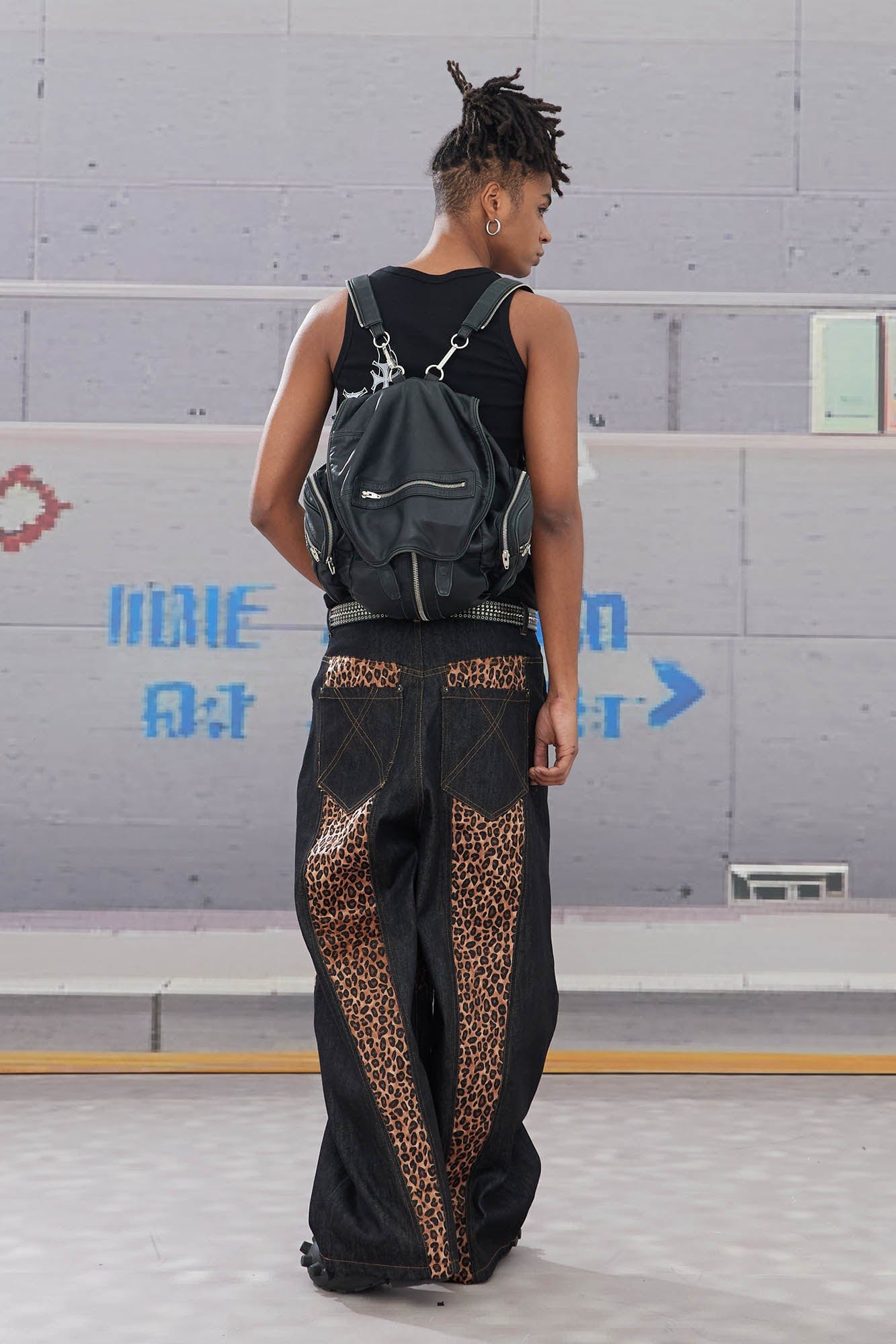 DND4DES Leopard-Paneled Curved Baggy Jeans-Jeans-XS-Free Shipping Leatheretro