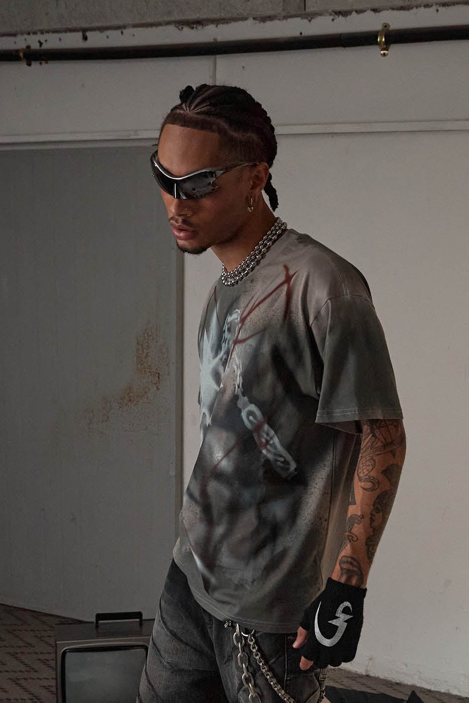 DND4DES Meteor Hammer Abstract Graphics T-Shirt-T Shirt-S-Free Shipping Leatheretro