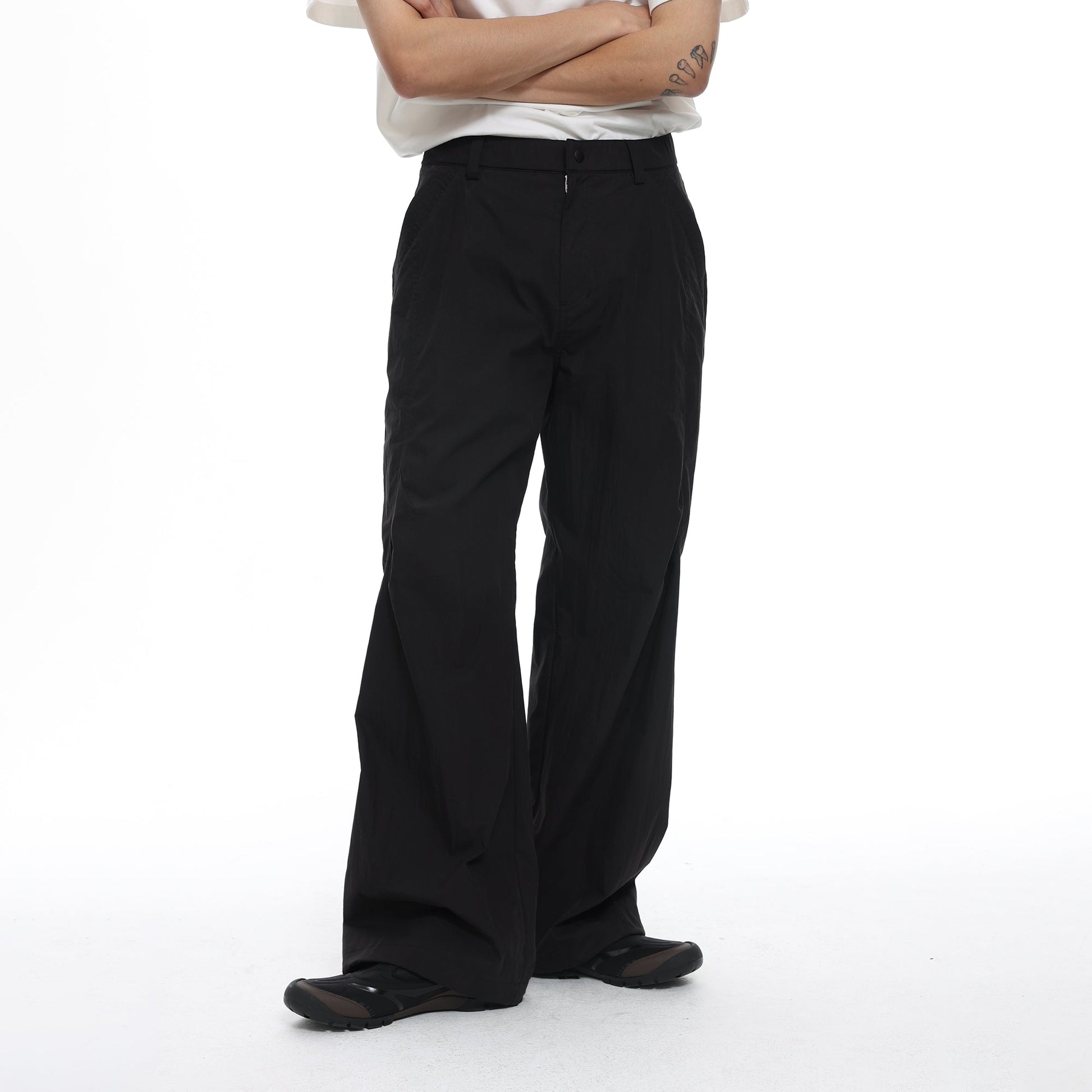 ROARINGWILD A ARCH Essential Drawstring Parachute Pants-Pants-XS-Black Regular (old version)-Free Shipping Leatheretro