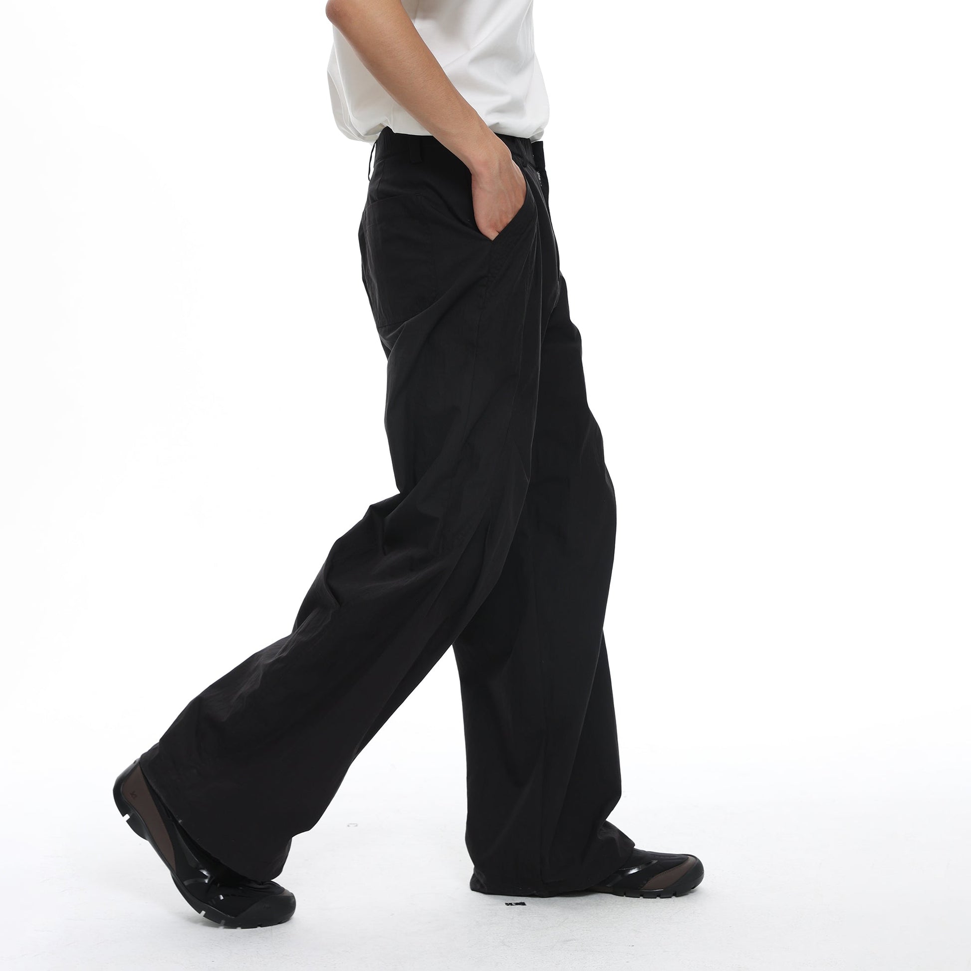 ROARINGWILD A ARCH Essential Drawstring Parachute Pants-Pants-XS-Black Regular (old version)-Free Shipping Leatheretro