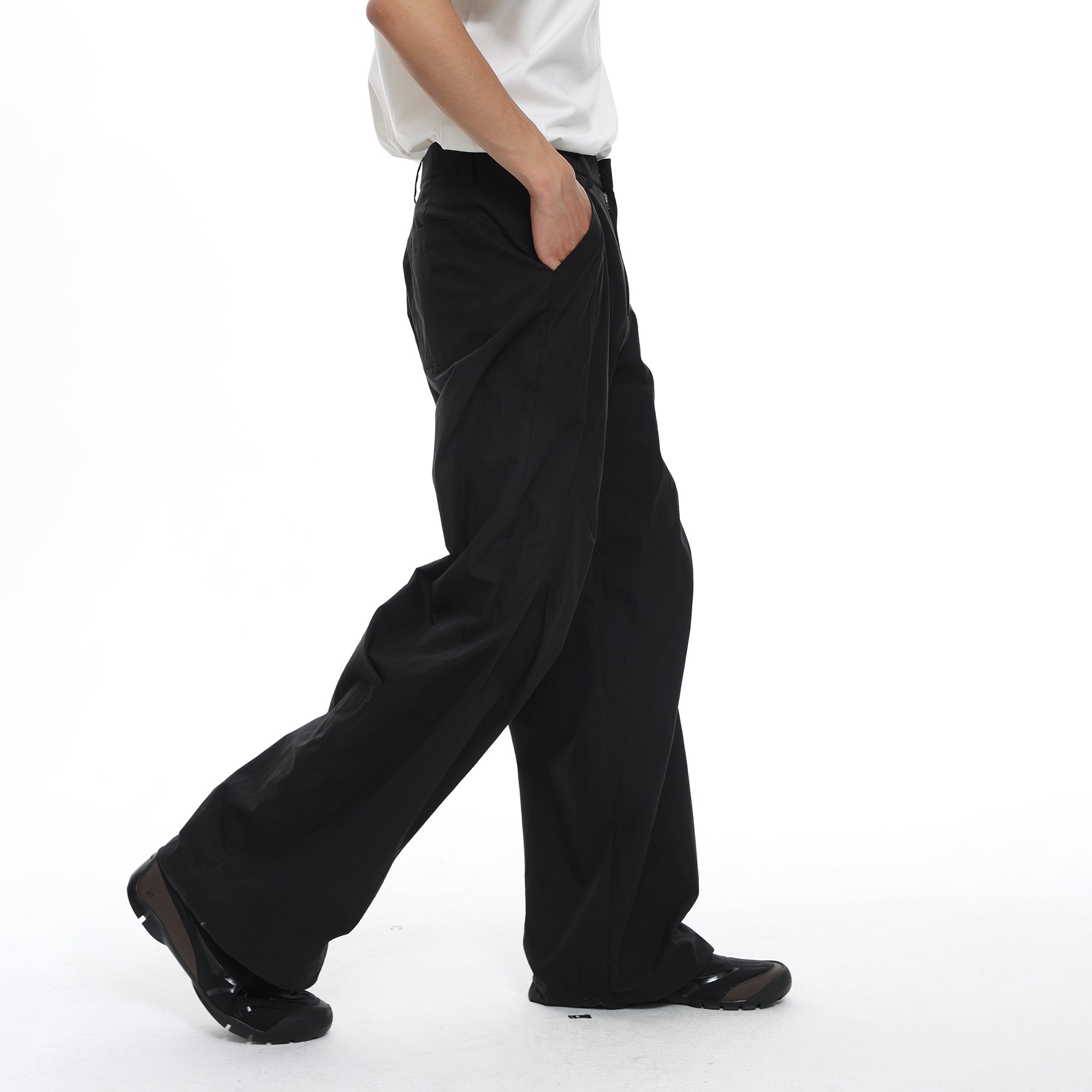 ROARINGWILD A ARCH Essential Drawstring Parachute Pants-Pants-XS-Black Regular (old version)-Free Shipping Leatheretro