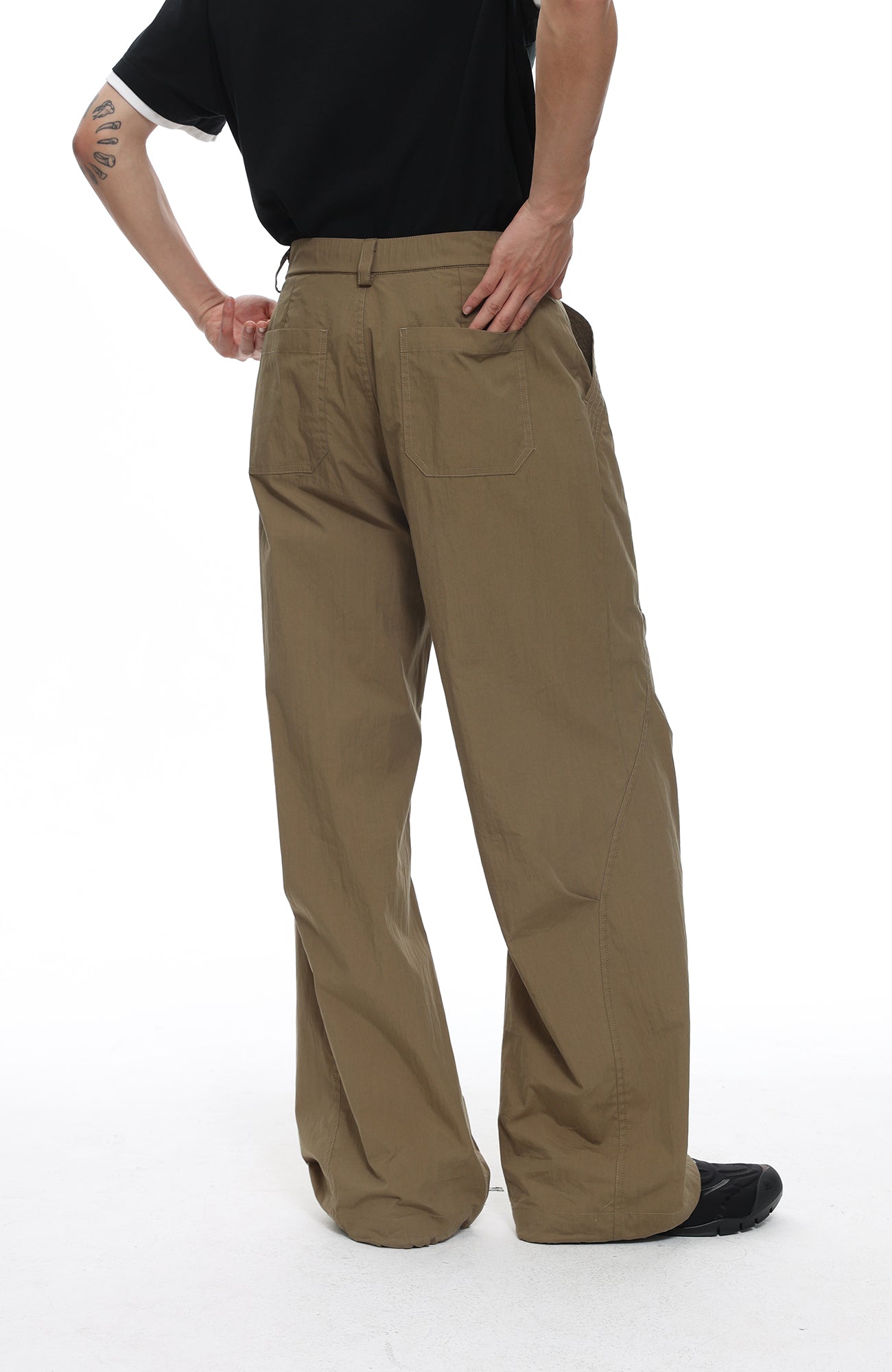 ROARINGWILD A ARCH Essential Drawstring Parachute Pants-Pants-XS-Black Regular (old version)-Free Shipping Leatheretro