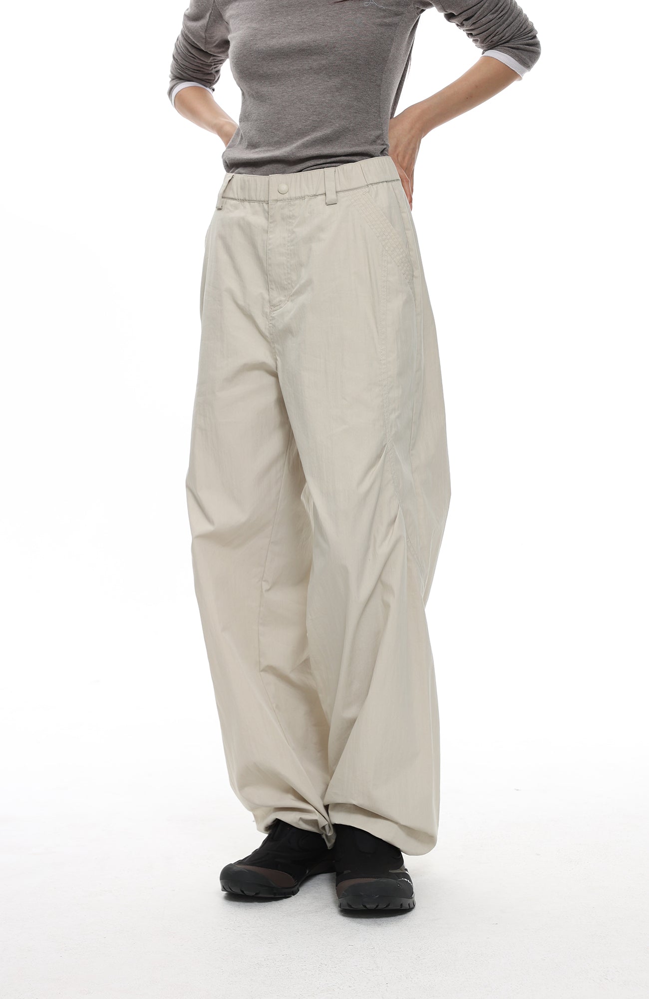 ROARINGWILD A ARCH Essential Drawstring Parachute Pants-Pants-XS-Black Regular (old version)-Free Shipping Leatheretro