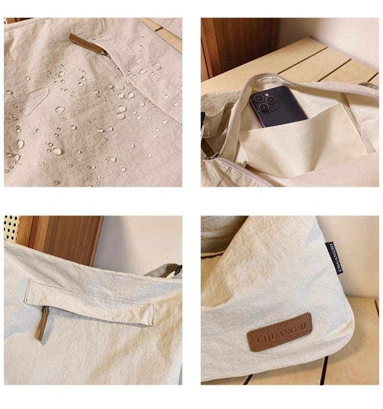 BOOM Large Capacity Water-Resistant Messenger Crossbody Bag-Black-Free Shipping Leatheretro