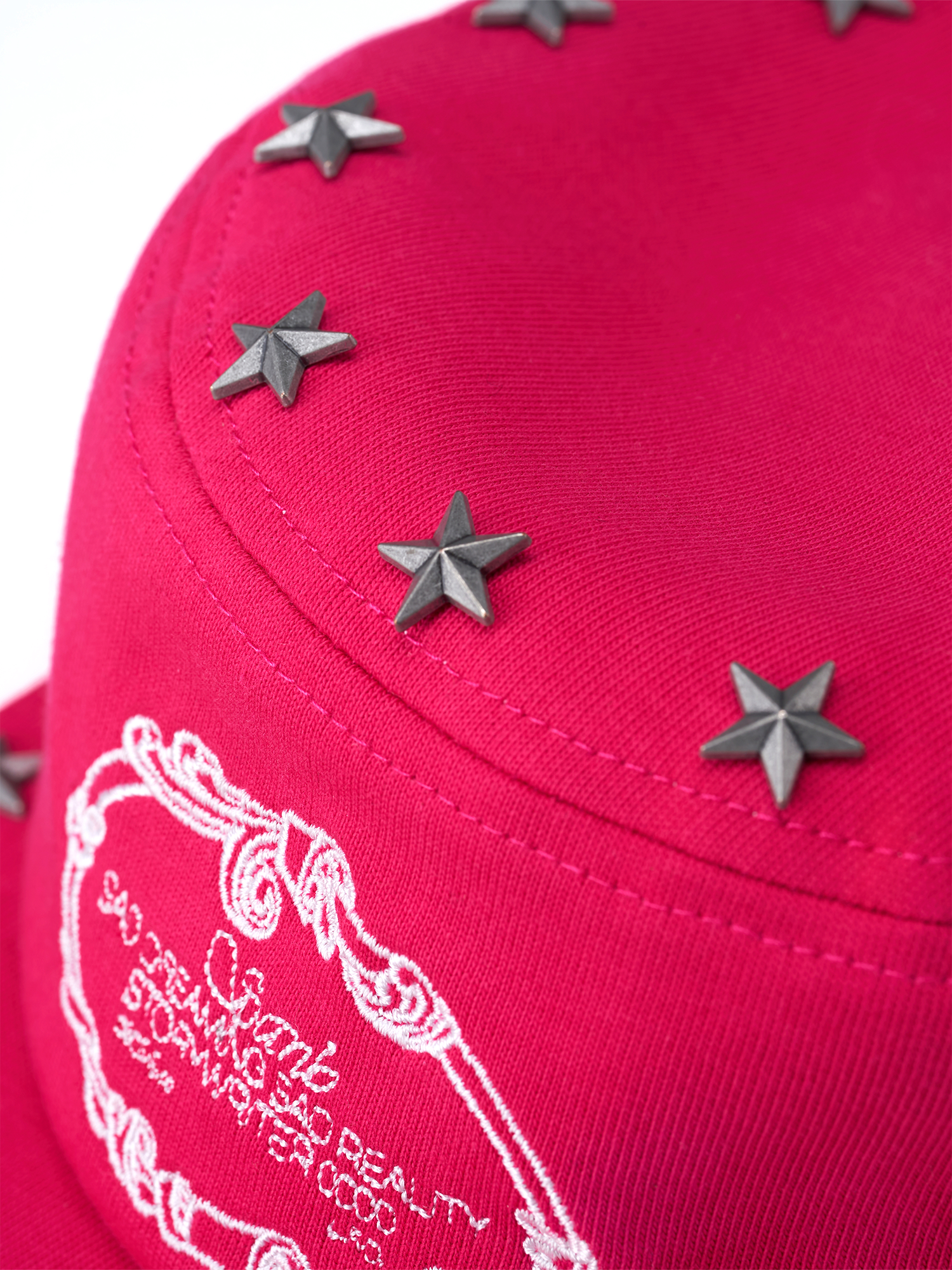 SANB Star-Studded Embroidered Pillbox Cap-Hat, Cap, Beanie-One Size-Pink-Free Shipping Leatheretro
