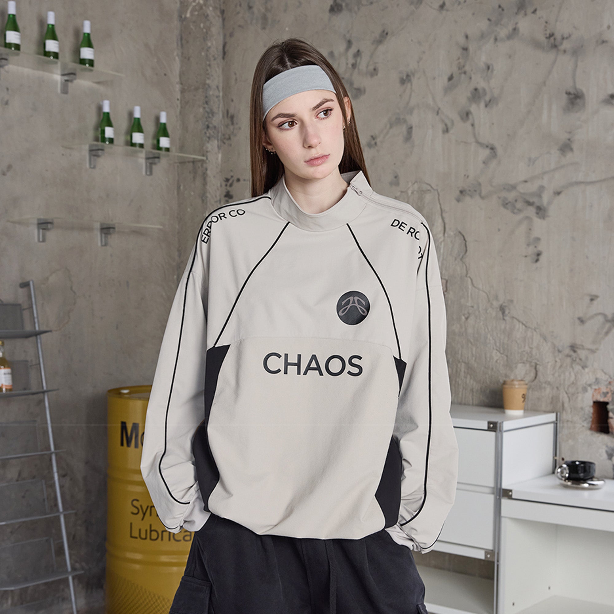 ERROR CODE ROBOT Graphic Contrast Paneled Pullover-Sweatshirt-S-Free Shipping Leatheretro