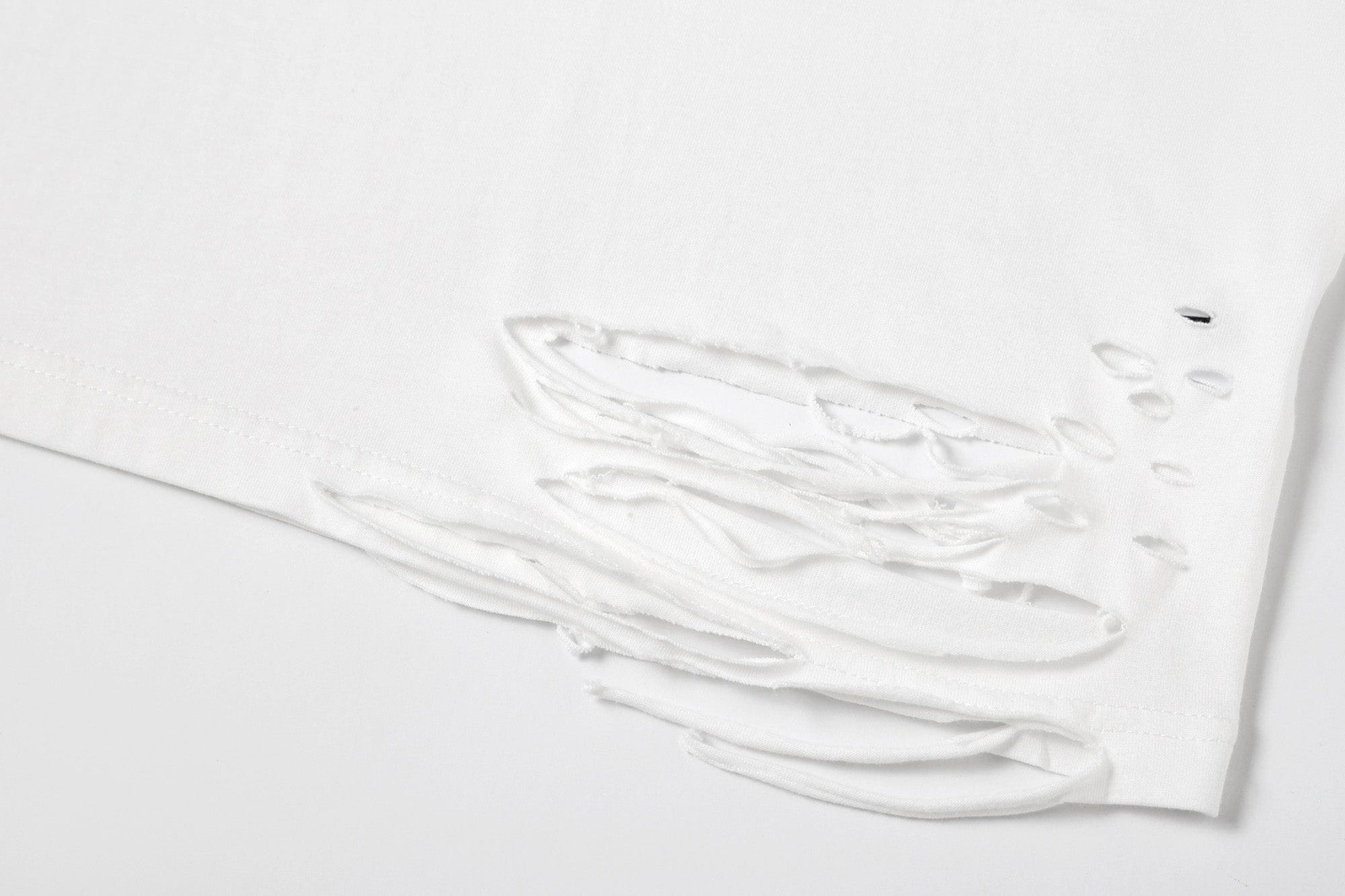 CLP Ripped Tank Top-Tank Top-M-White-Free Shipping Leatheretro