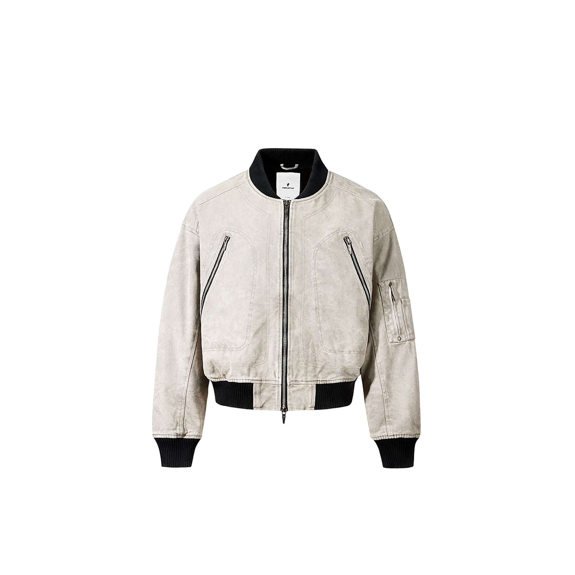 FORFEARTHAT Faded Wash Utility Bomber Jacket-Jacket-S-With padding-Free Shipping Leatheretro