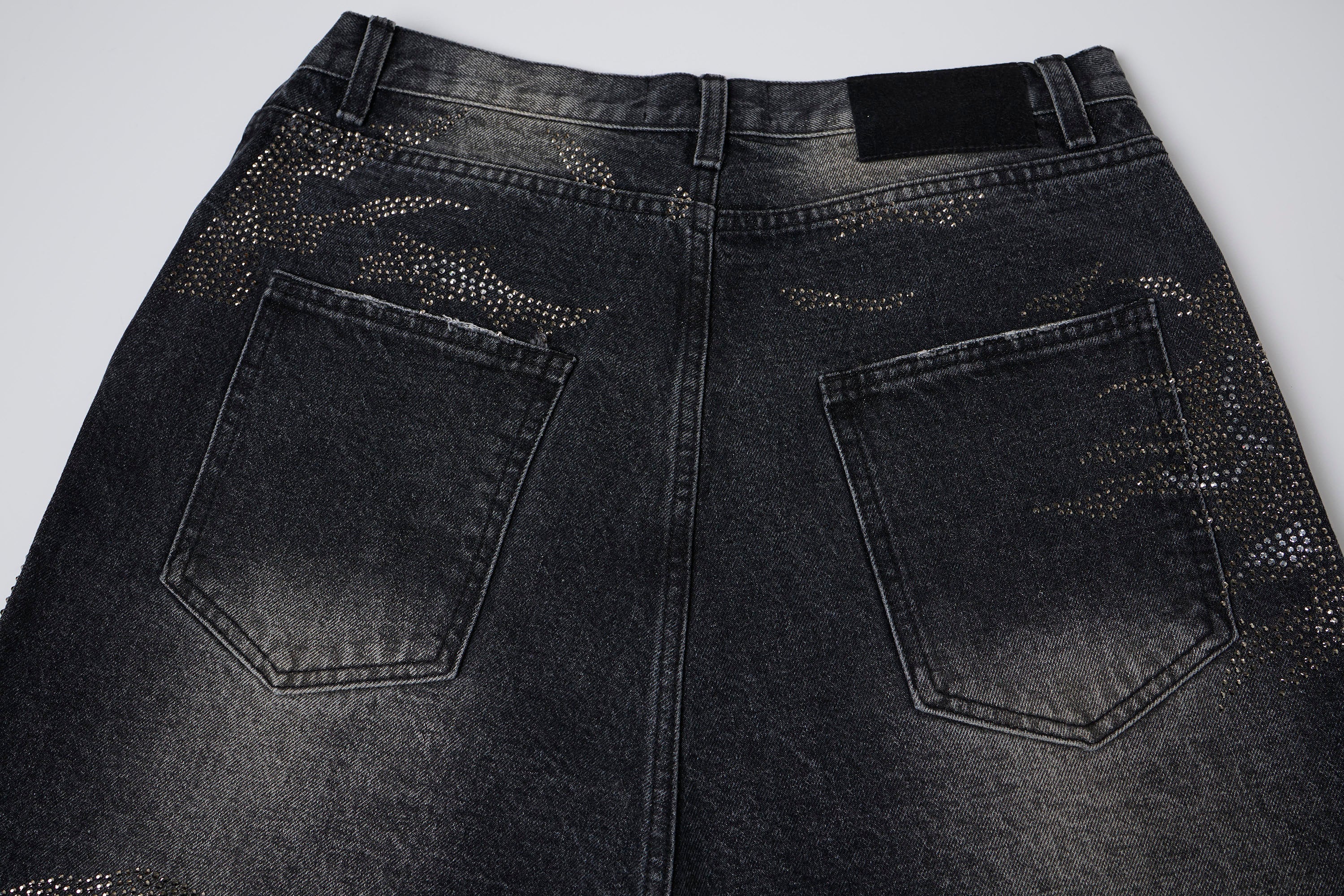 CLP Diamond Distressed Straight-Leg Jorts-Shorts-M-Blue-Free Shipping Leatheretro