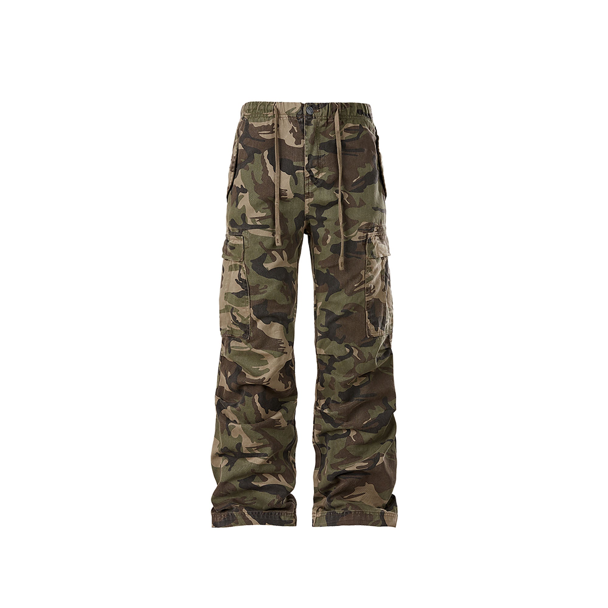 FORFEARTHAT Camo Multi-Pocket Drawstring Pants-Pants-M-Free Shipping Leatheretro