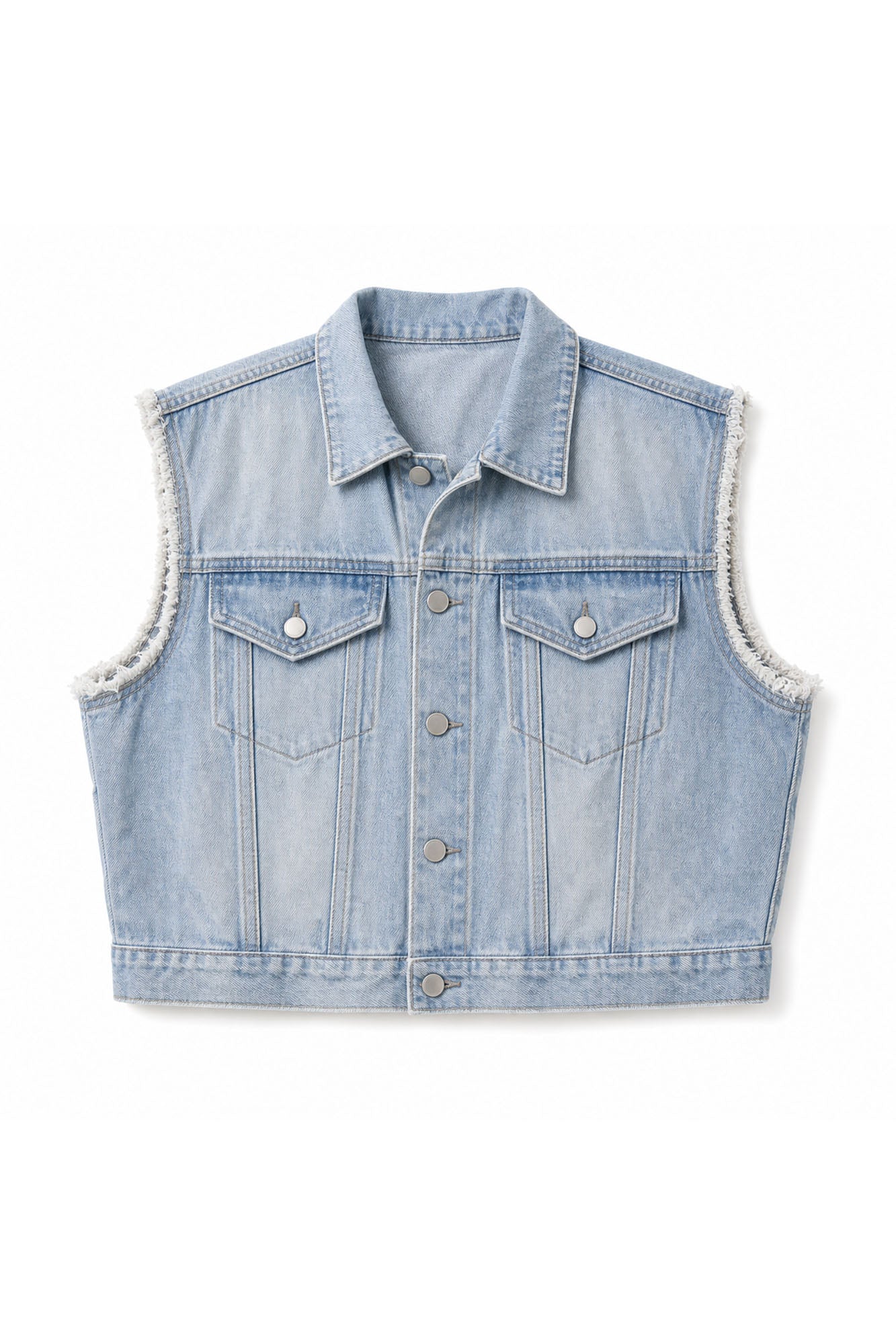 CLP Washed Frayed-Hem Vest-Vest-M (Preorder)-Free Shipping Leatheretro