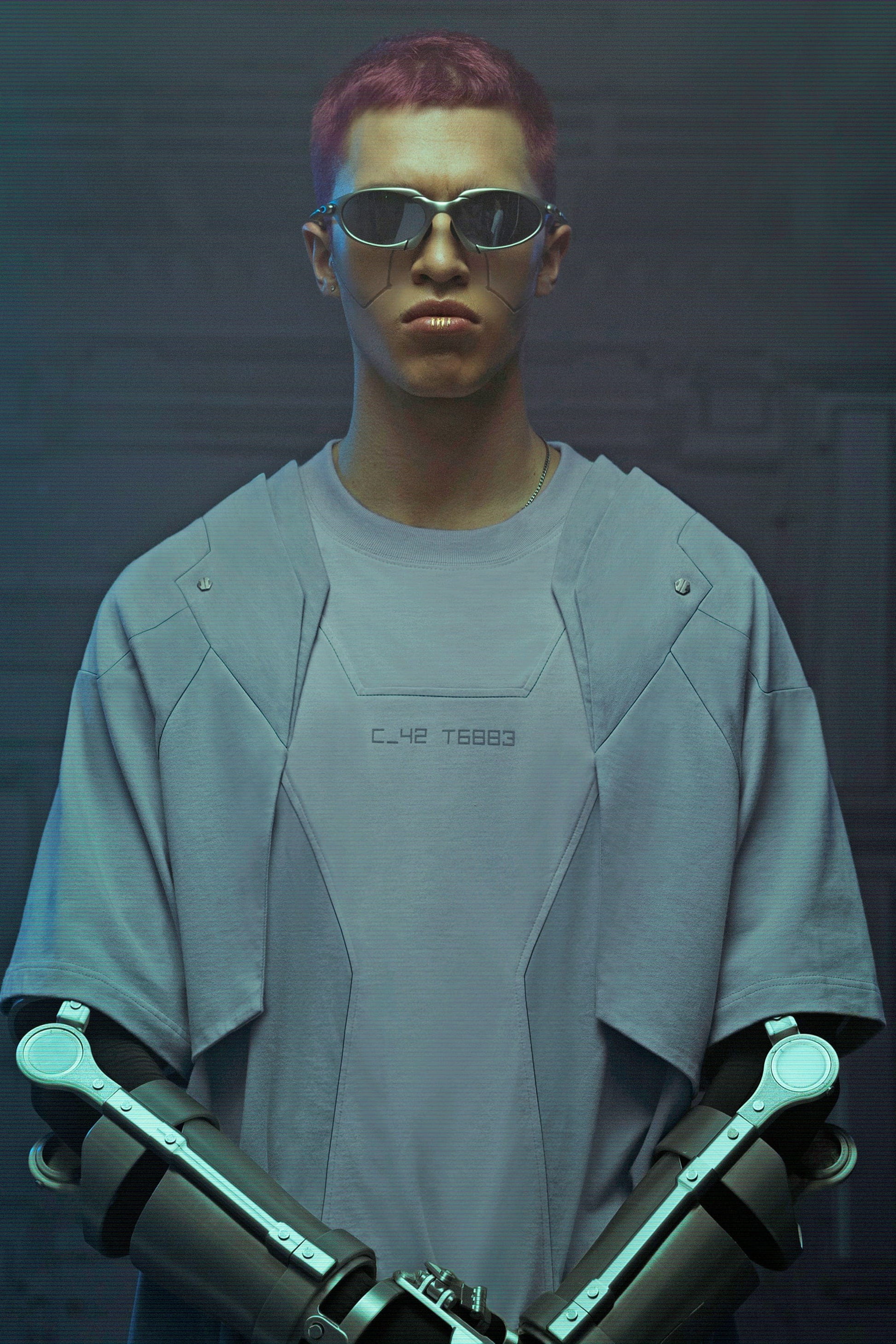 XIPHEVIL Deep Zone Deconstructed Armor Rivet T-Shirt Light Grey-T Shirt-XS-Free Shipping Leatheretro