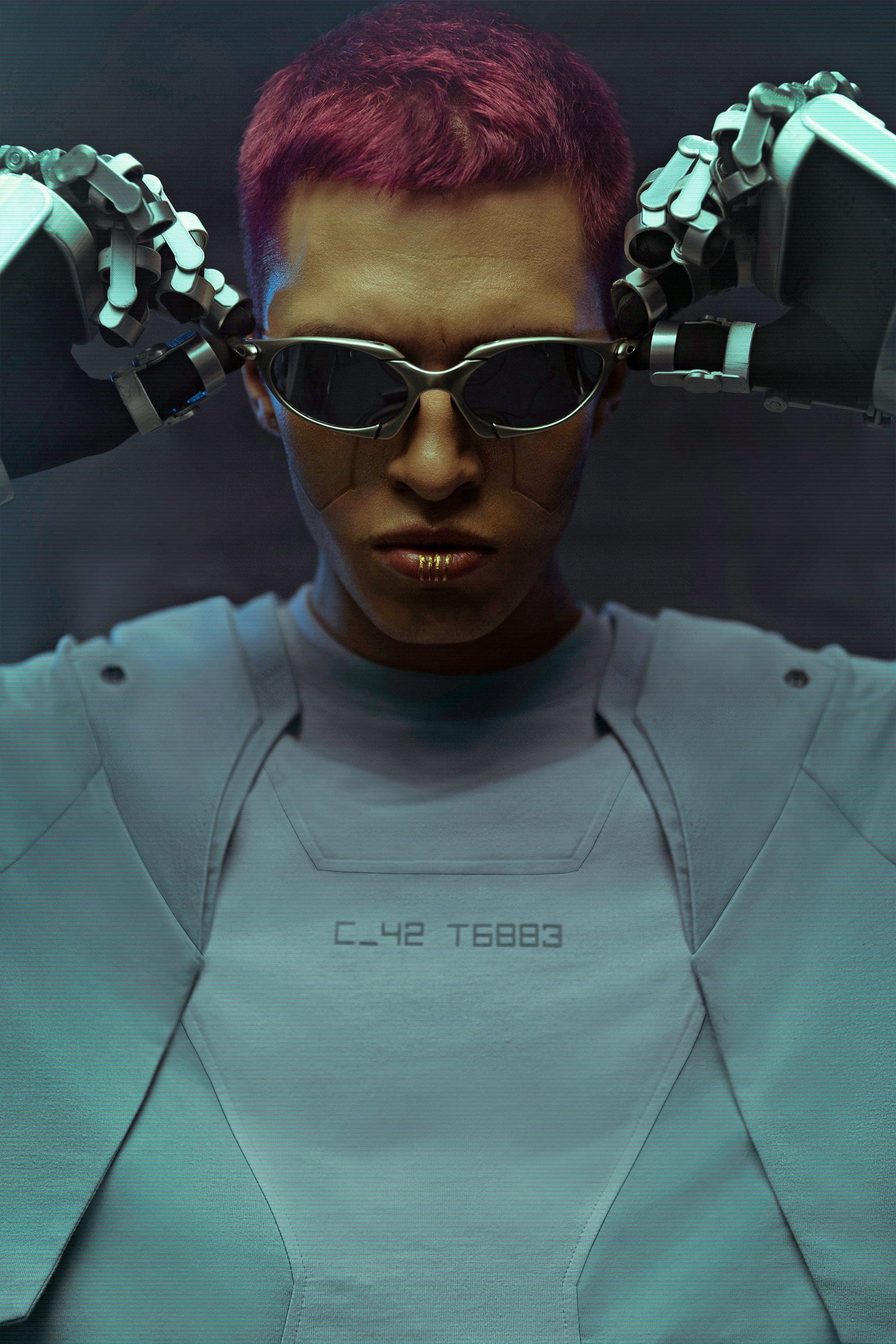 XIPHEVIL Deep Zone Deconstructed Armor Rivet T-Shirt Light Grey-T Shirt-XS-Free Shipping Leatheretro