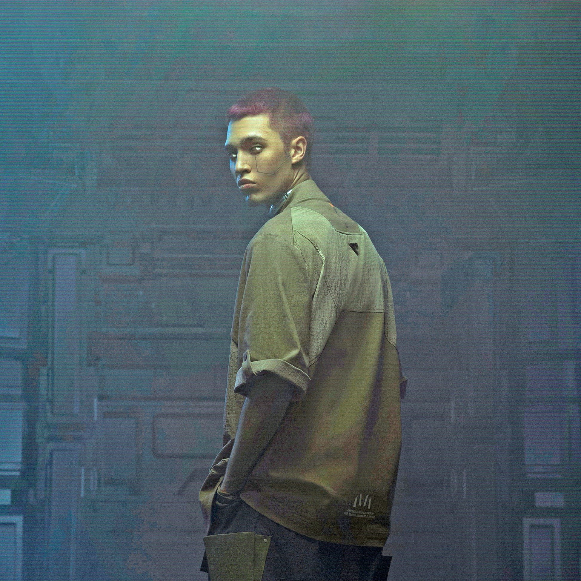 XIPHEVIL Terminal Layered Rivet Half Shirt Army Green-Half shirt-XS-Free Shipping Leatheretro