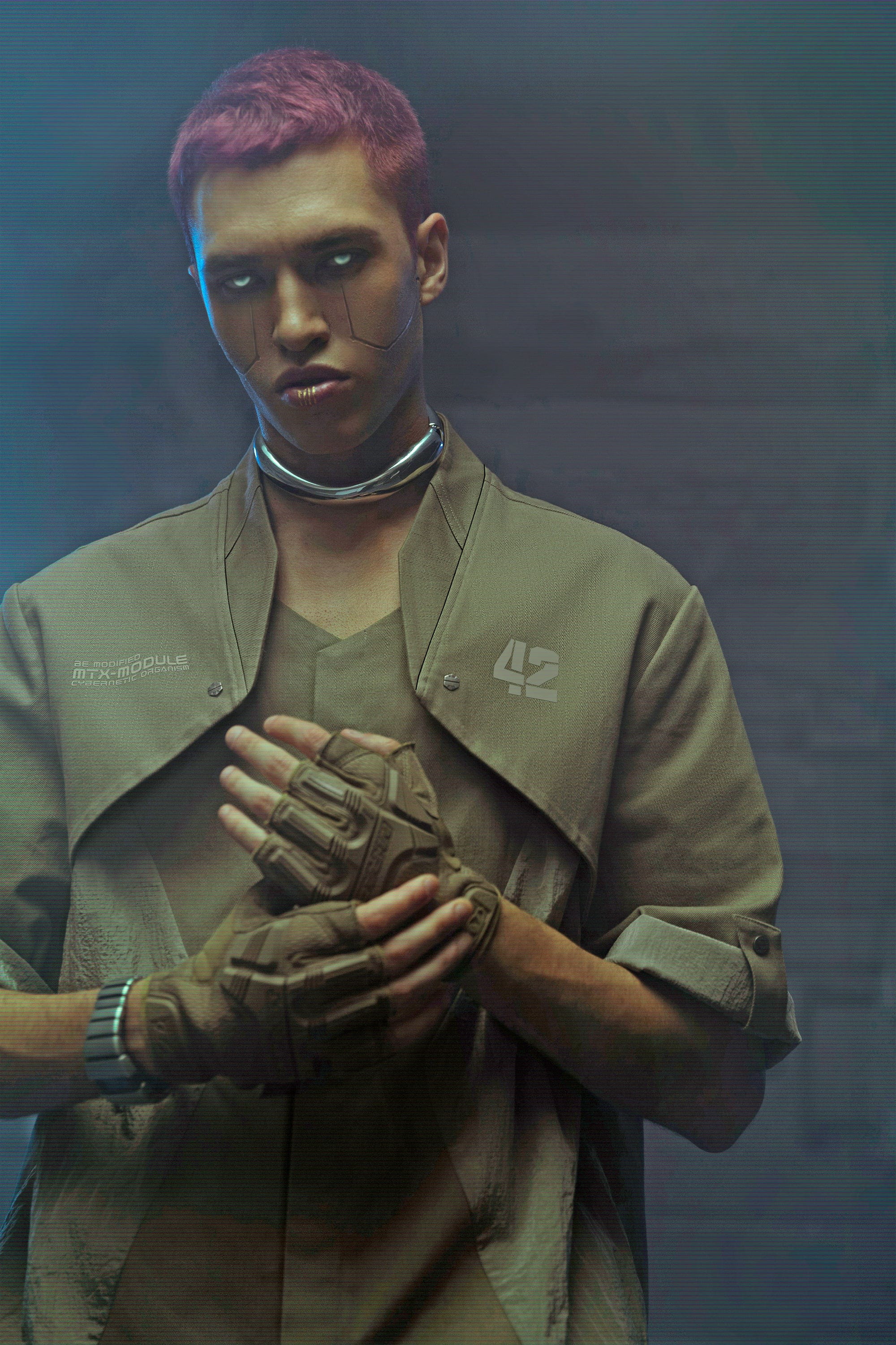 XIPHEVIL Terminal Layered Rivet Half Shirt Army Green-Half shirt-XS-Free Shipping Leatheretro