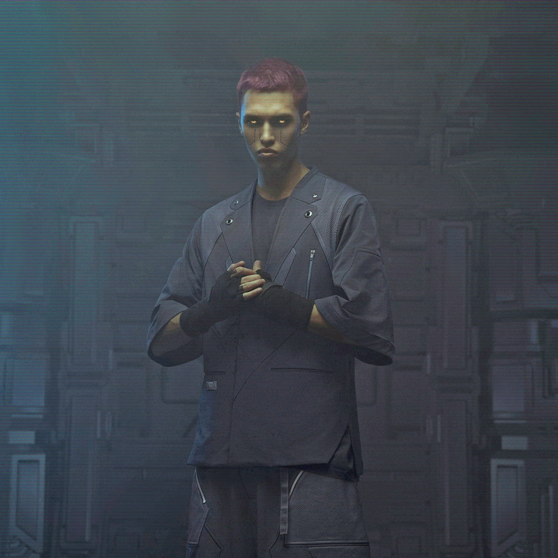 XIPHEVIL Bellator IV Mesh Metal Short-Sleeve Blazer Black-Jacket-XS-Free Shipping Leatheretro