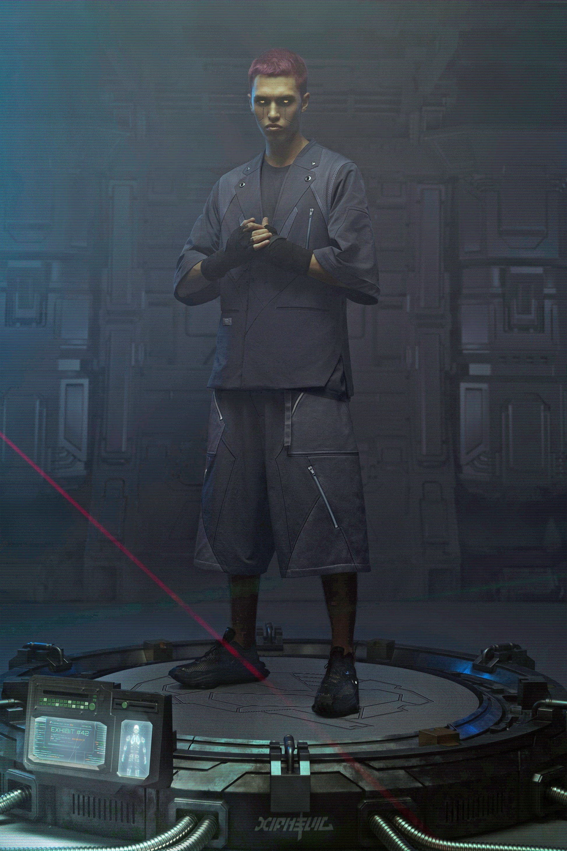 XIPHEVIL Bellator IV Mesh Metal Short-Sleeve Blazer Black-Jacket-XS-Free Shipping Leatheretro