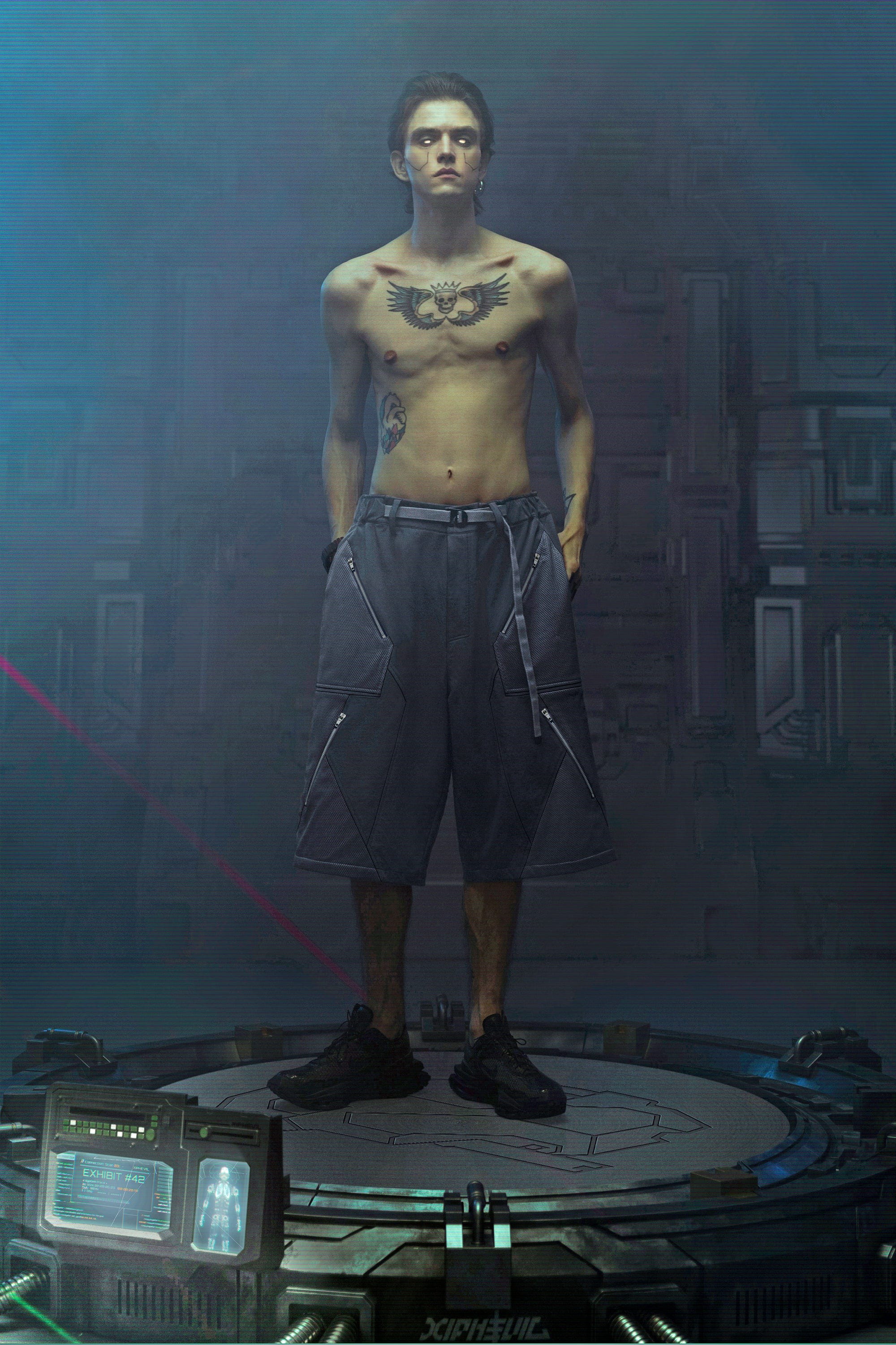 XIPHEVIL Bellator Deconstructed Multi-Zipper Shorts Dark Grey-Shorts-XS-Free Shipping Leatheretro