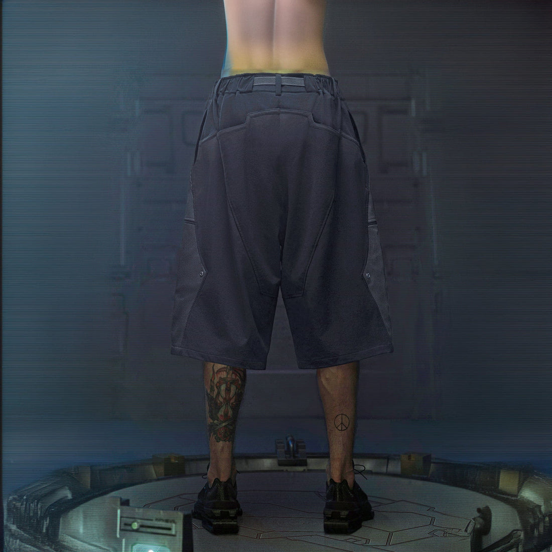 XIPHEVIL Bellator Deconstructed Multi-Zipper Shorts Dark Grey-Shorts-XS-Free Shipping Leatheretro