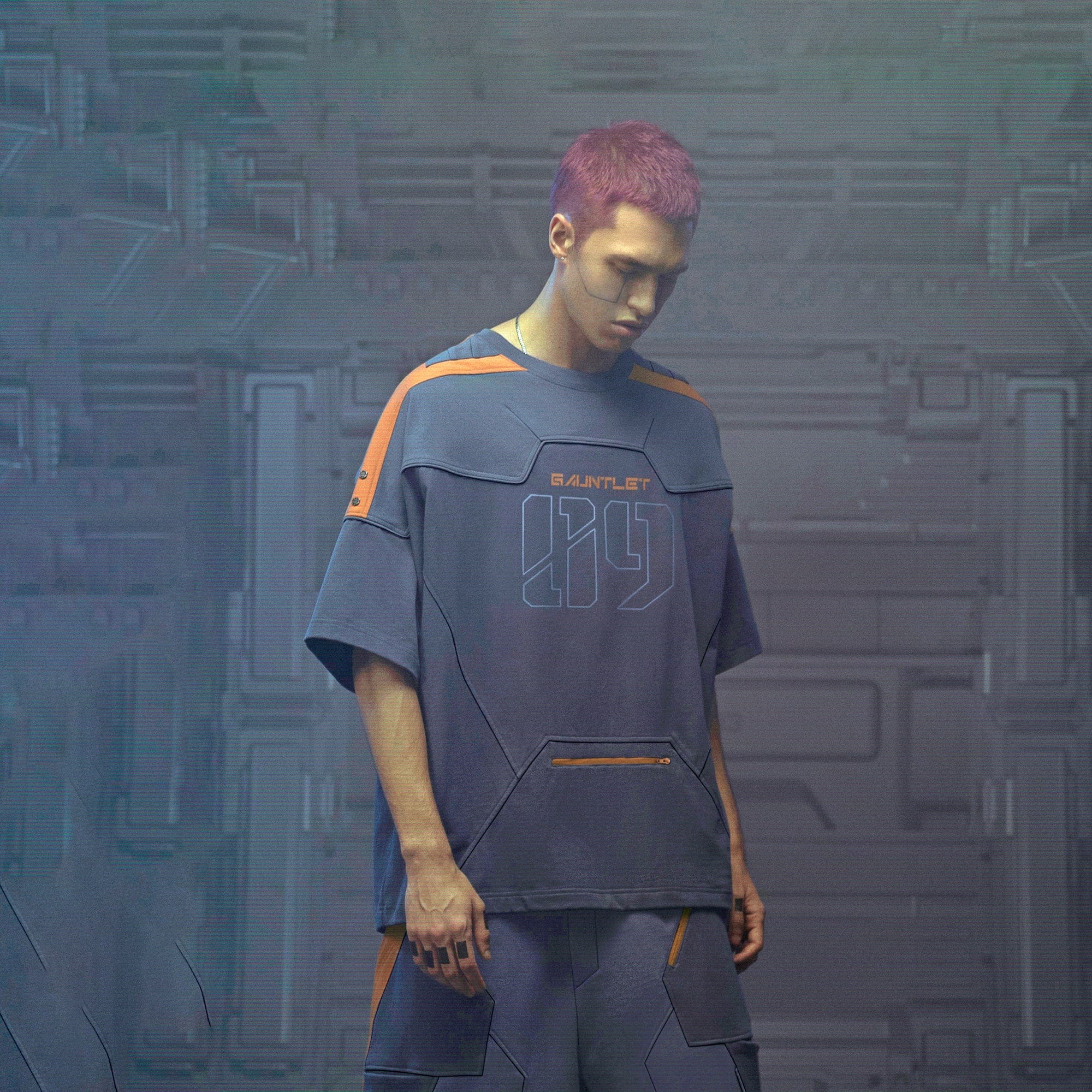 XIPHEVIL Modern Deconstructed Rivet Jersey Dark Orange-T Shirt-XS-Free Shipping Leatheretro