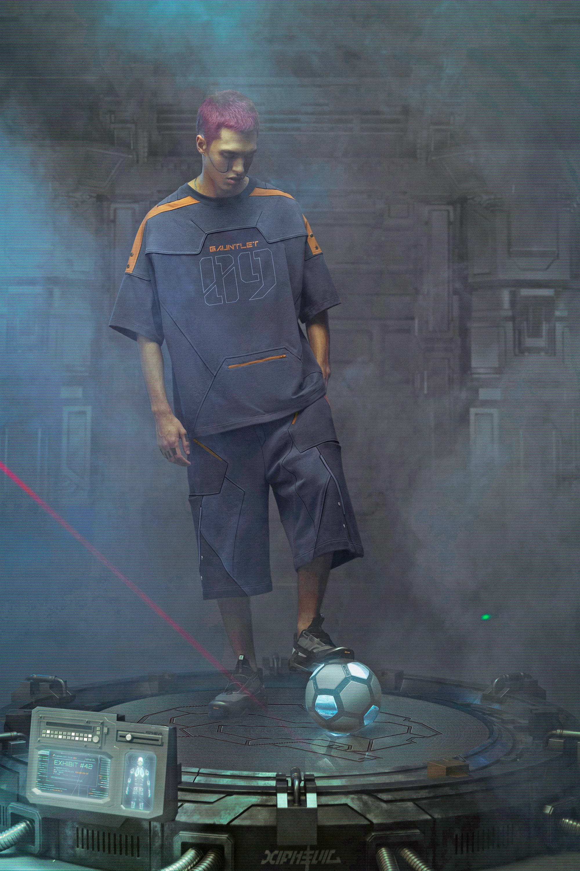 XIPHEVIL Modern Deconstructed Rivet Jersey Dark Orange-T Shirt-XS-Free Shipping Leatheretro