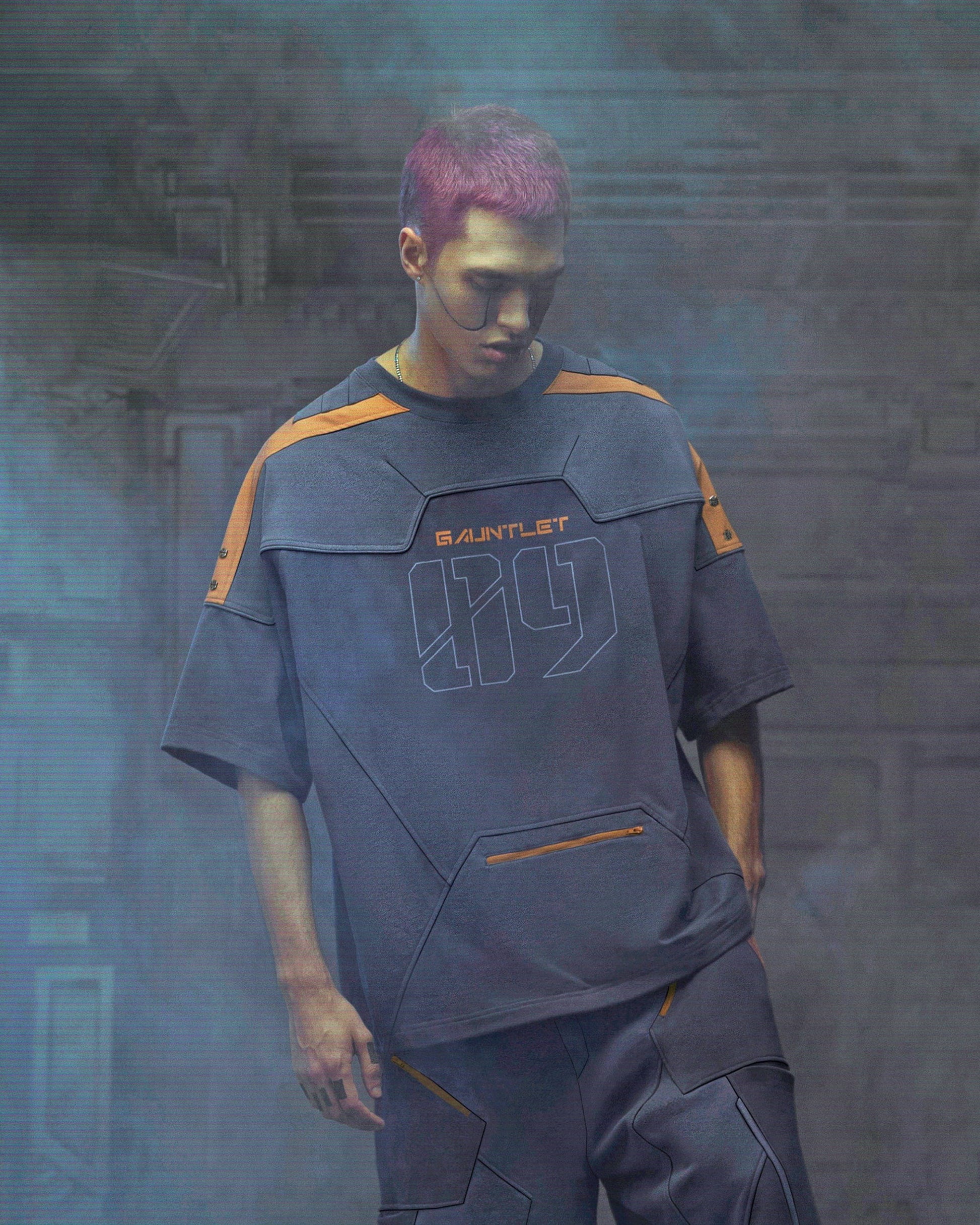 XIPHEVIL Modern Deconstructed Rivet Jersey Dark Orange-T Shirt-XS-Free Shipping Leatheretro