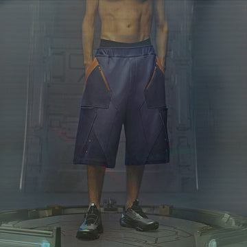 XIPHEVIL Deconstructed Zipper Rivet Shorts Orange-Shorts-XS-Free Shipping Leatheretro