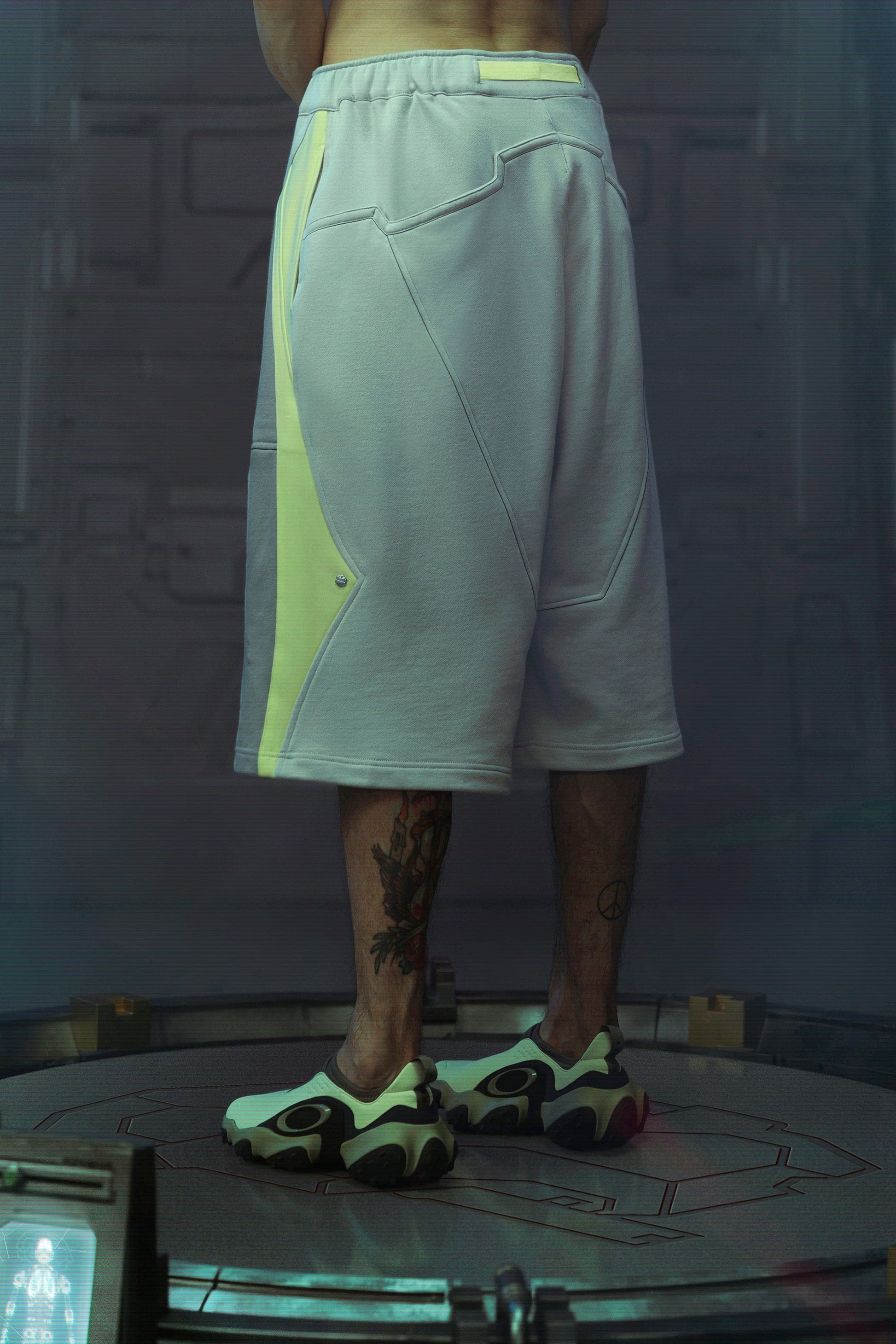 XIPHEVIL Deconstructed Zipper Rivet Shorts Light Grey-Shorts-XS-Free Shipping Leatheretro