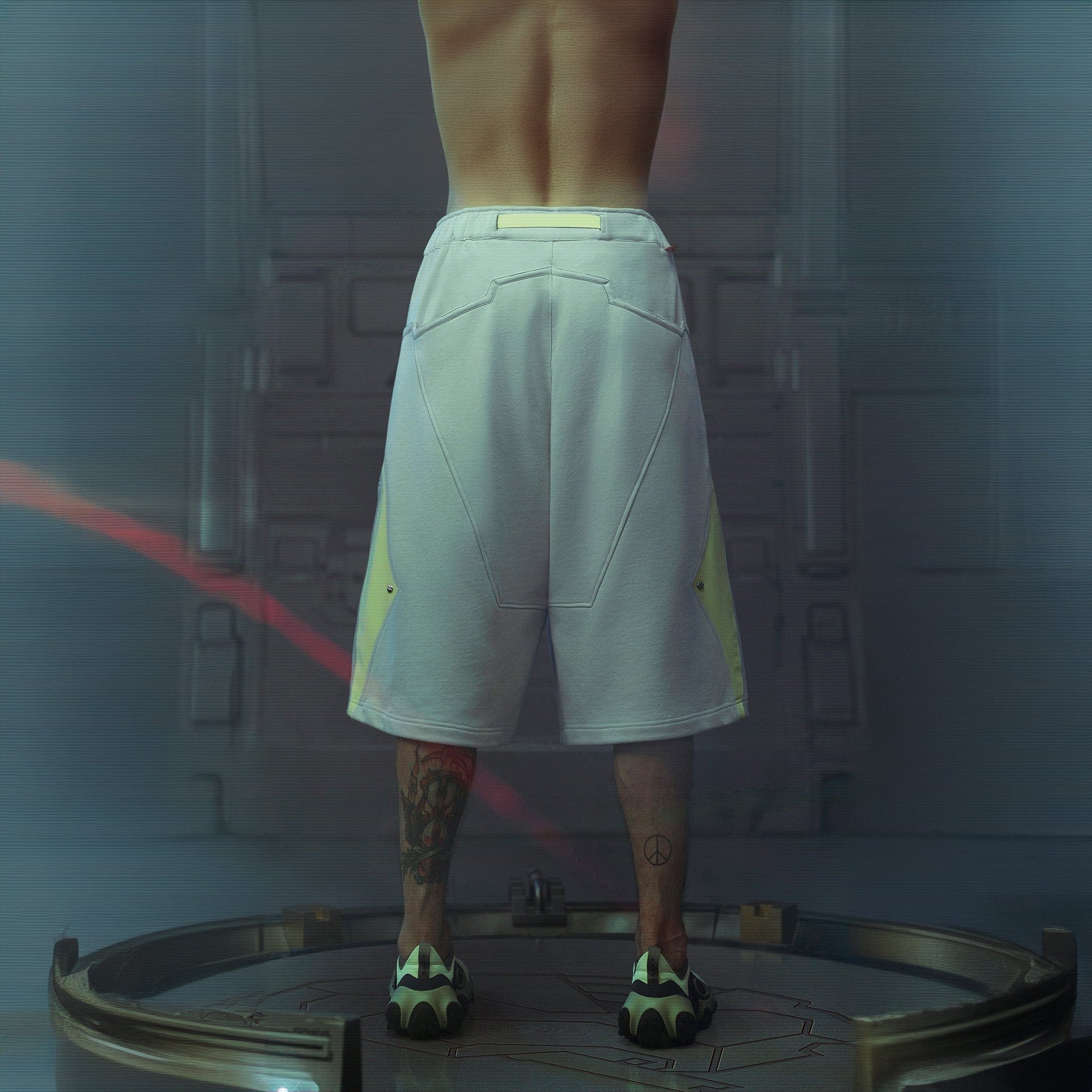 XIPHEVIL Deconstructed Zipper Rivet Shorts Light Grey-Shorts-XS-Free Shipping Leatheretro