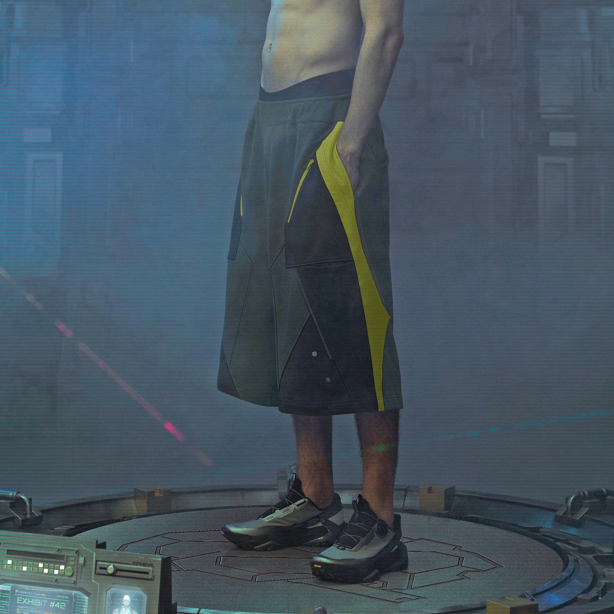 XIPHEVIL Deconstructed Zipper Rivet Shorts Yellow-Shorts-XS-Free Shipping Leatheretro