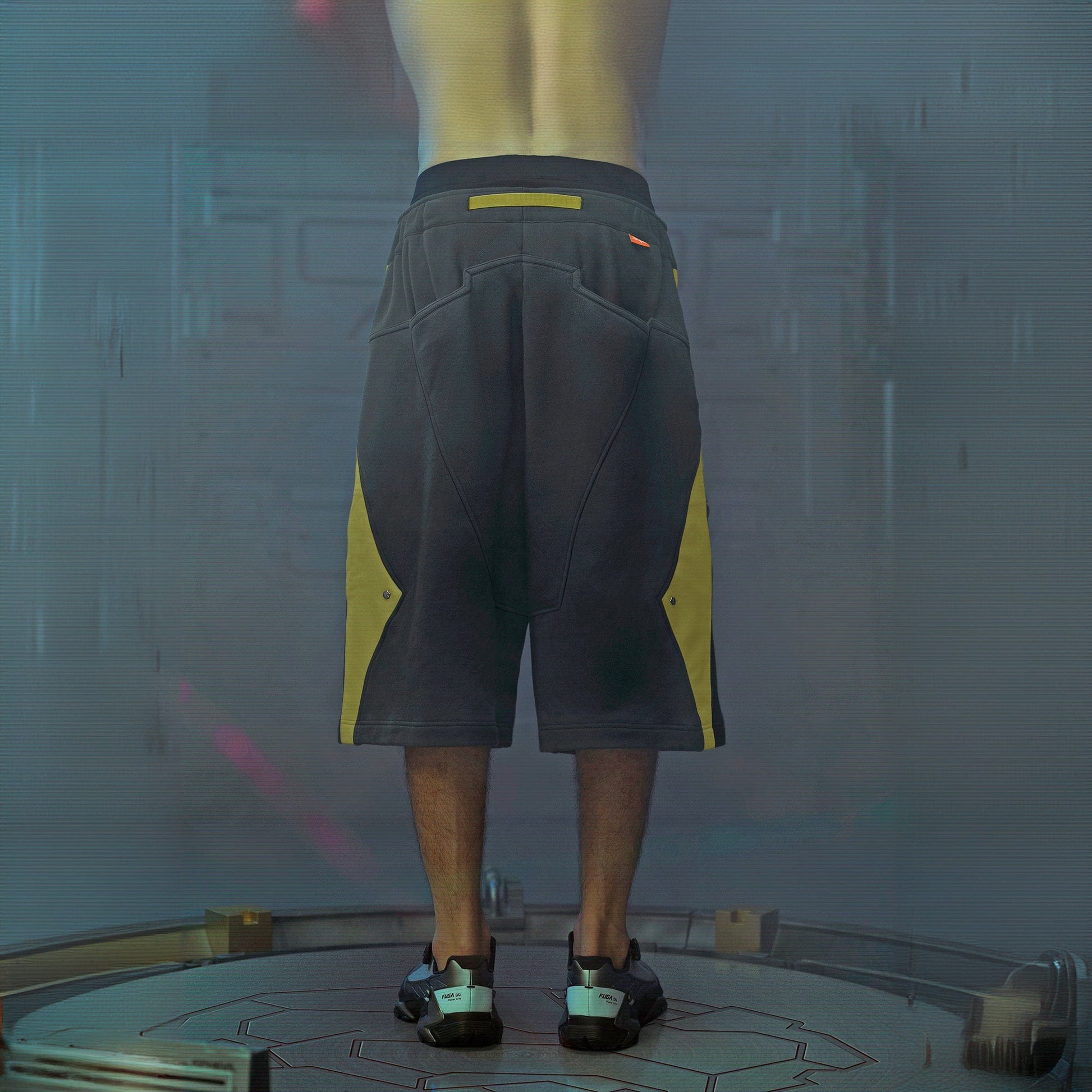 XIPHEVIL Deconstructed Zipper Rivet Shorts Yellow-Shorts-XS-Free Shipping Leatheretro