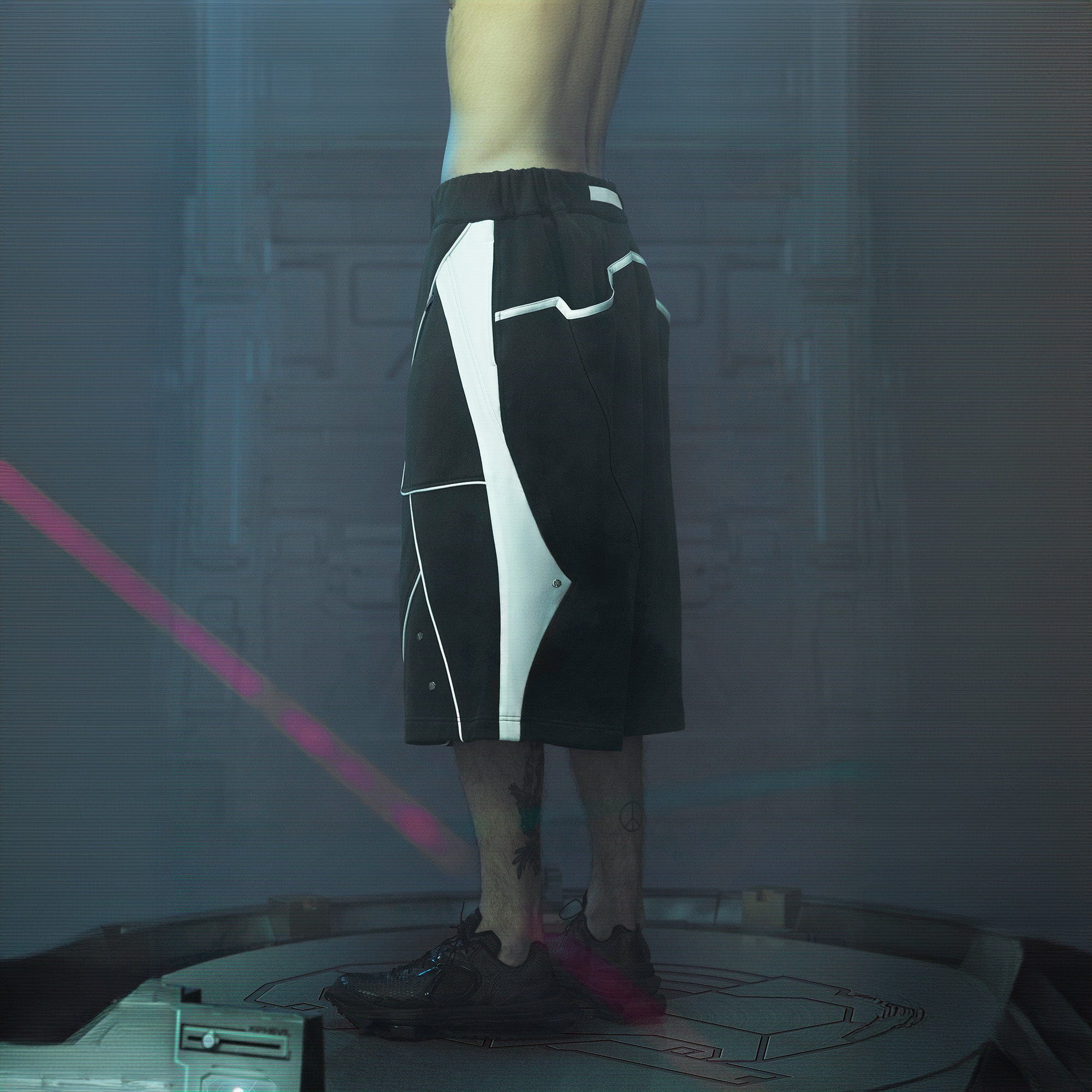 XIPHEVIL Deconstructed Zipper Rivet Shorts Black-Shorts-XS-Free Shipping Leatheretro