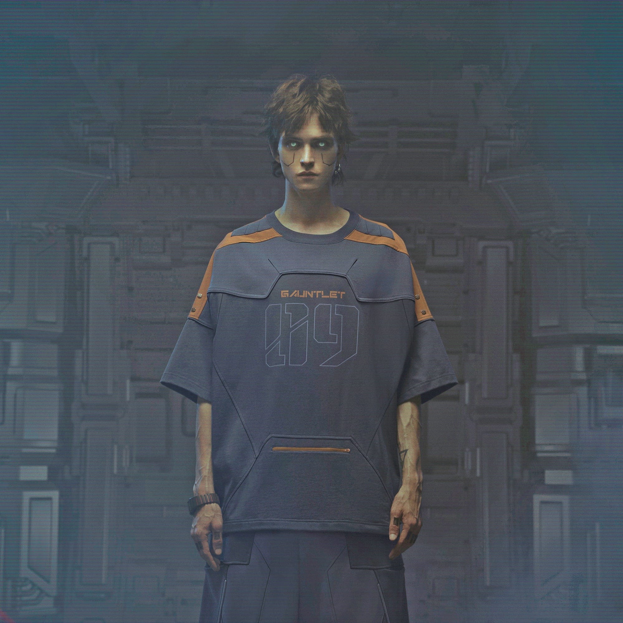 XIPHEVIL Modern Deconstructed Rivet Jersey Dark Orange-T Shirt-XS-Free Shipping Leatheretro