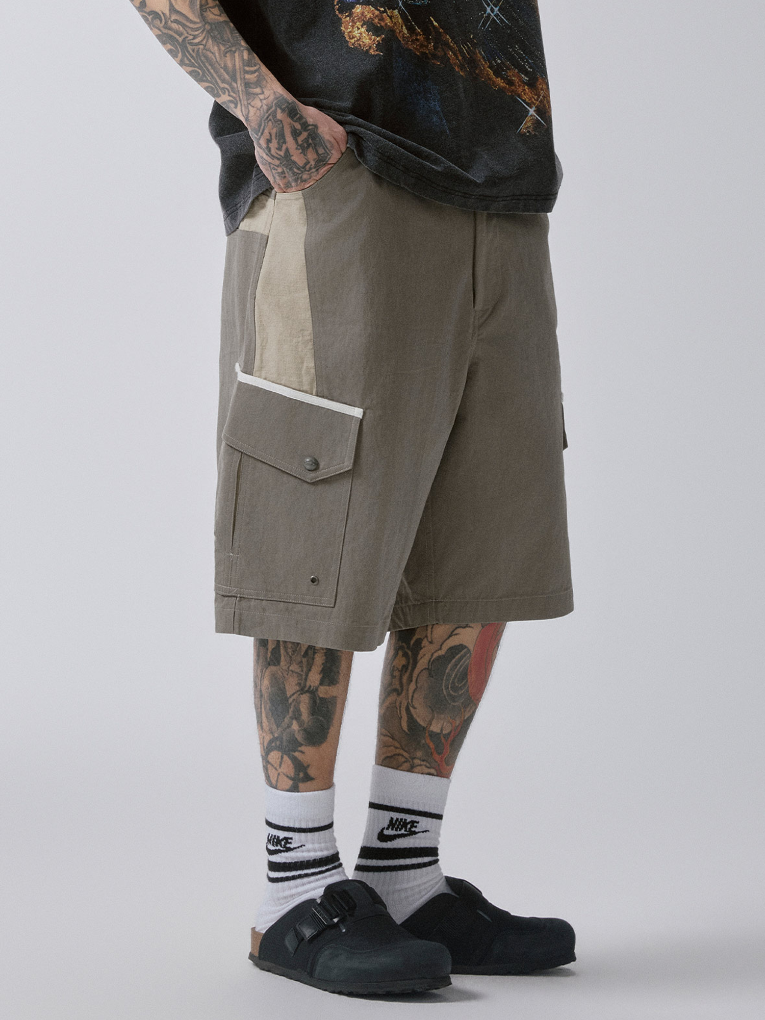 F2CE Outdoor Contrast Cargo Shorts-Shorts-S / 27-31"-Free Shipping Leatheretro