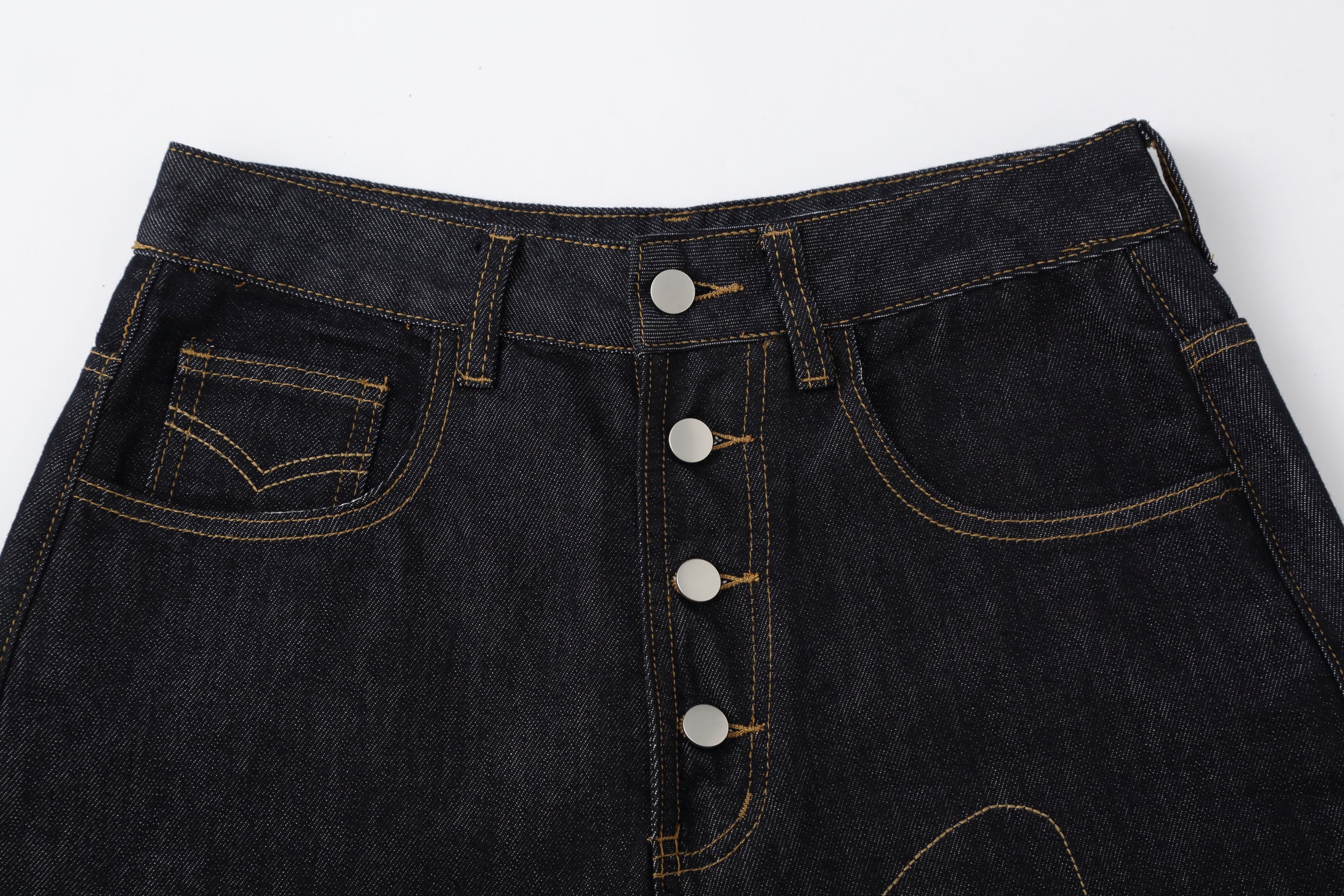 CLP Retro Contrast Stitch Straight-Leg Jorts-Shorts-M-Free Shipping Leatheretro