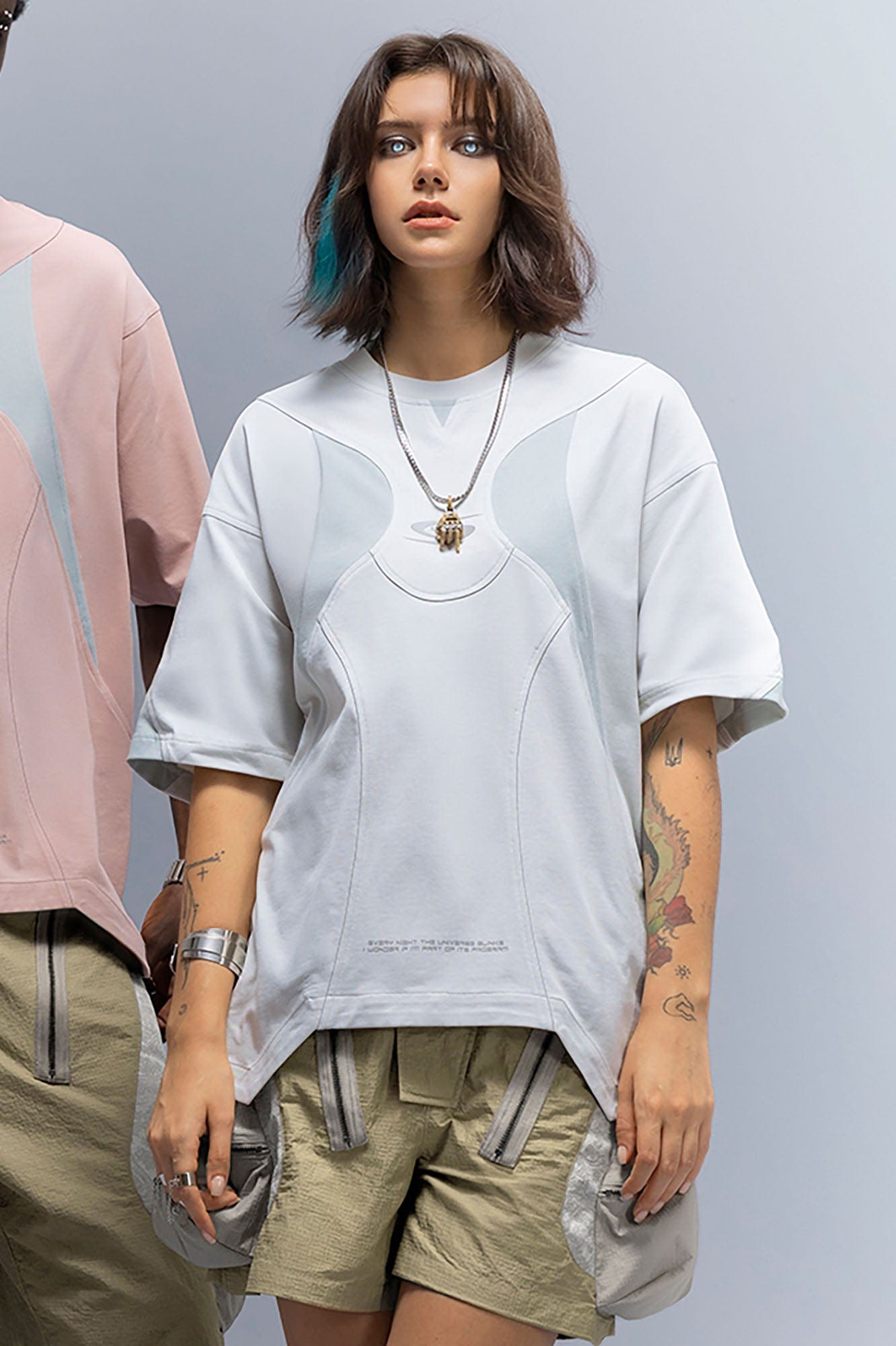 XIPHEVIL Curve Spliced Quick-Dry Sorona T-Shirt Ice-L/S Tee-XS-Free Shipping Leatheretro