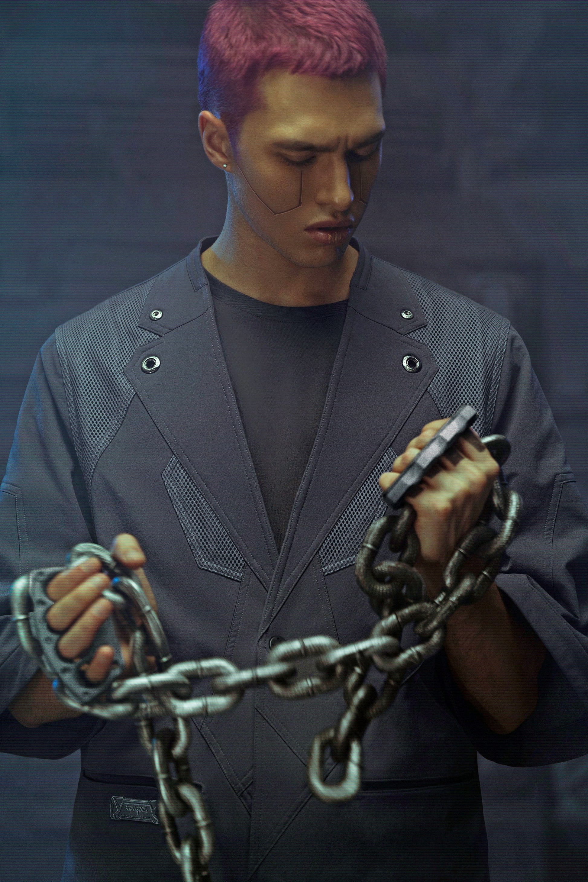 XIPHEVIL Bellator IV Mesh Metal Short-Sleeve Blazer Black-Jacket-XS-Free Shipping Leatheretro