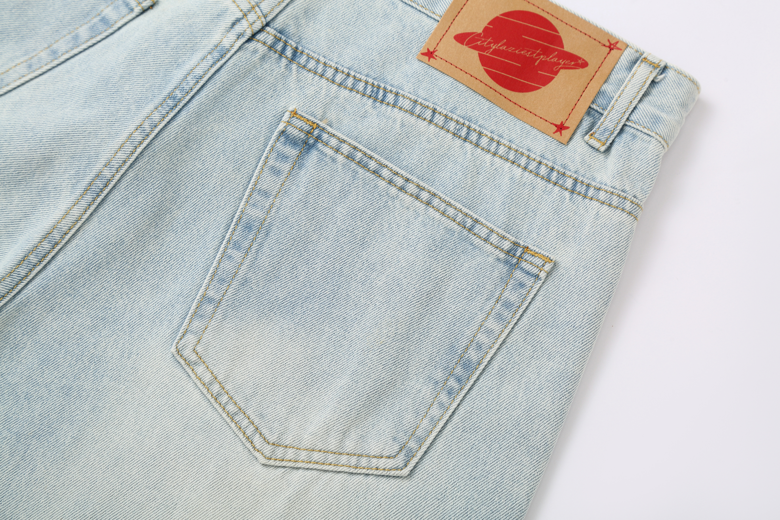 CLP Washed Metal Clasp Denim Shorts-Shorts-S / 28"-Free Shipping Leatheretro