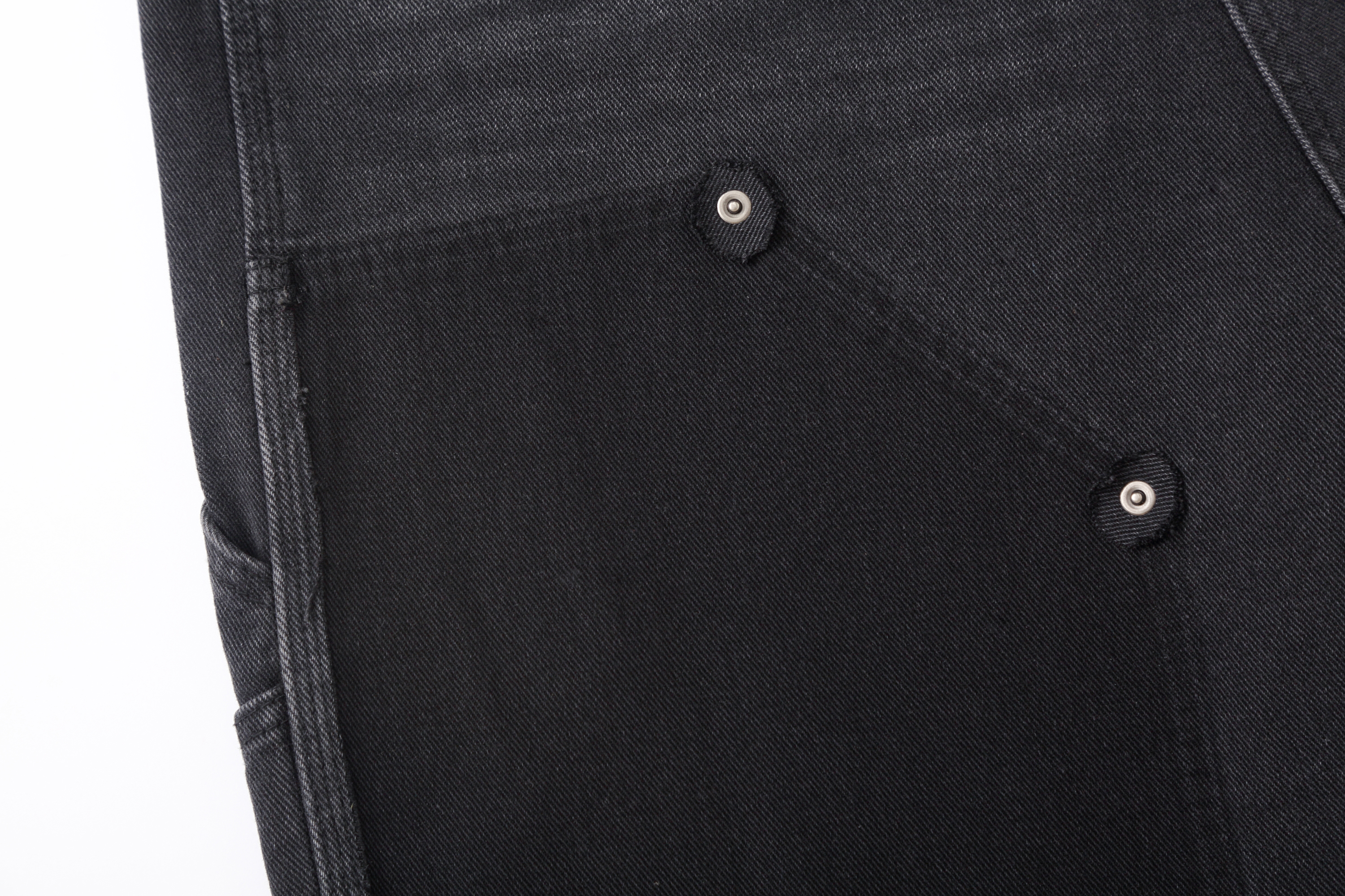 CLP Retro Washed Raw Edge Paneled Shorts-Shorts-M / 34"-Free Shipping Leatheretro