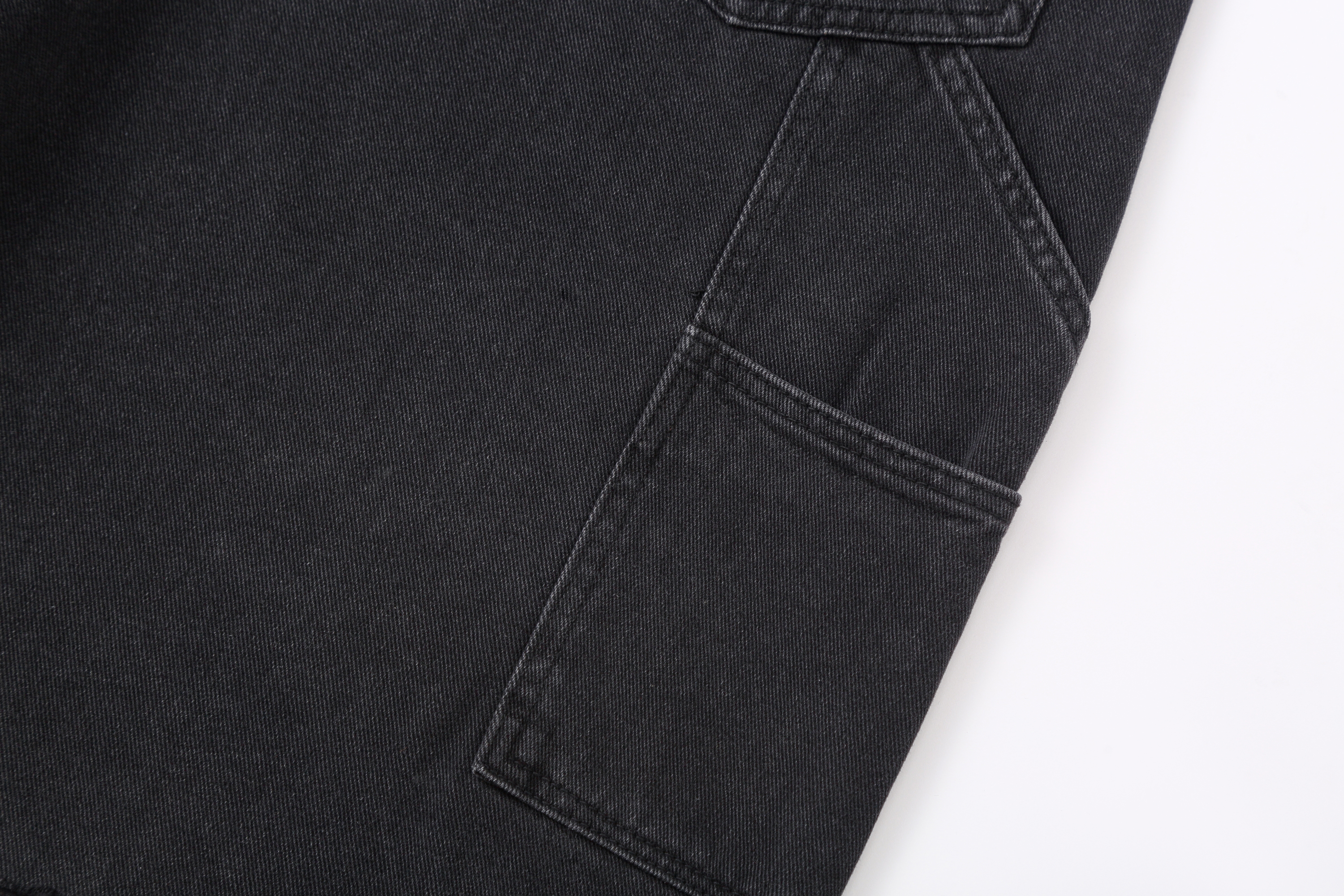 CLP Retro Washed Raw Edge Paneled Shorts-Shorts-M / 34"-Free Shipping Leatheretro
