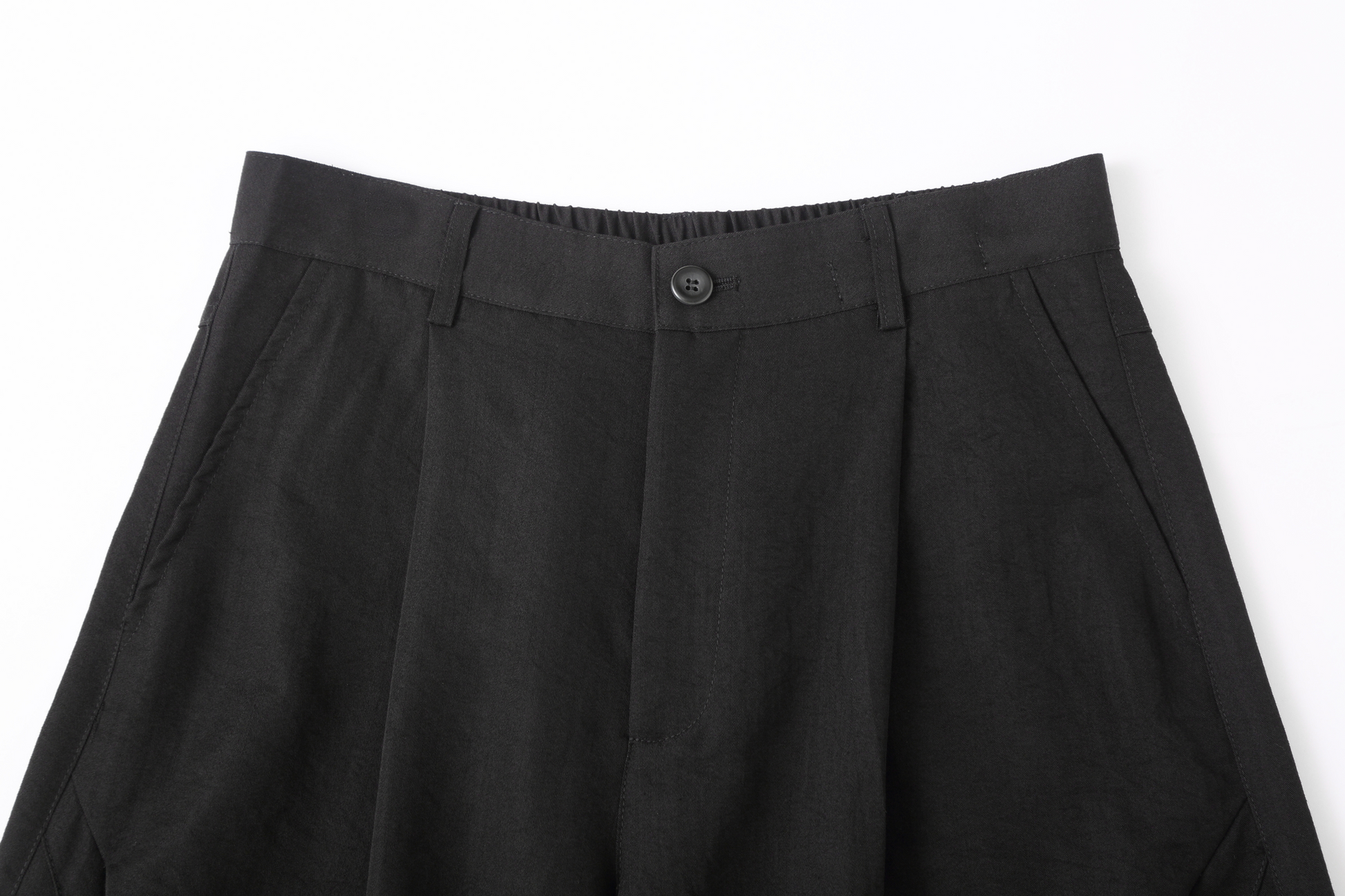 CLP Draped Elastic-Waist Curved Trousers-Pants-M / 28"-Free Shipping Leatheretro