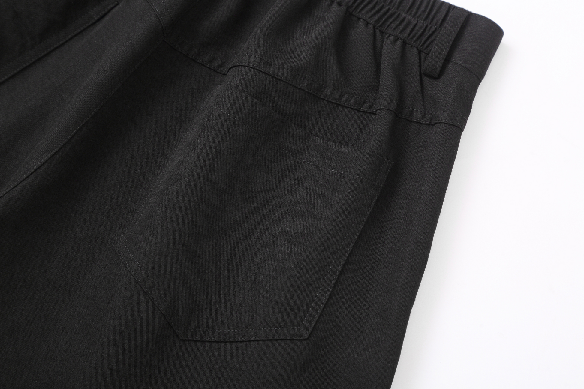 CLP Draped Elastic-Waist Curved Trousers-Pants-M / 28"-Free Shipping Leatheretro
