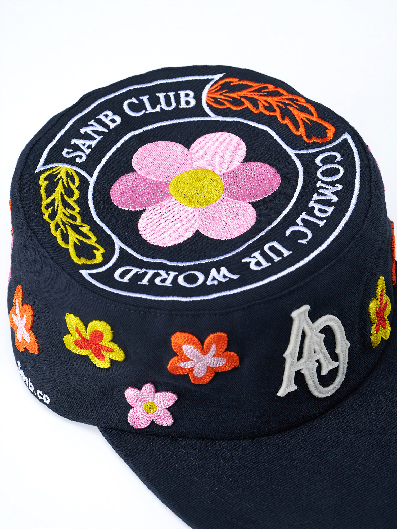 SANB Floral Embroidered Pillbox Cap-Hat, Cap, Beanie-One Size-Free Shipping Leatheretro