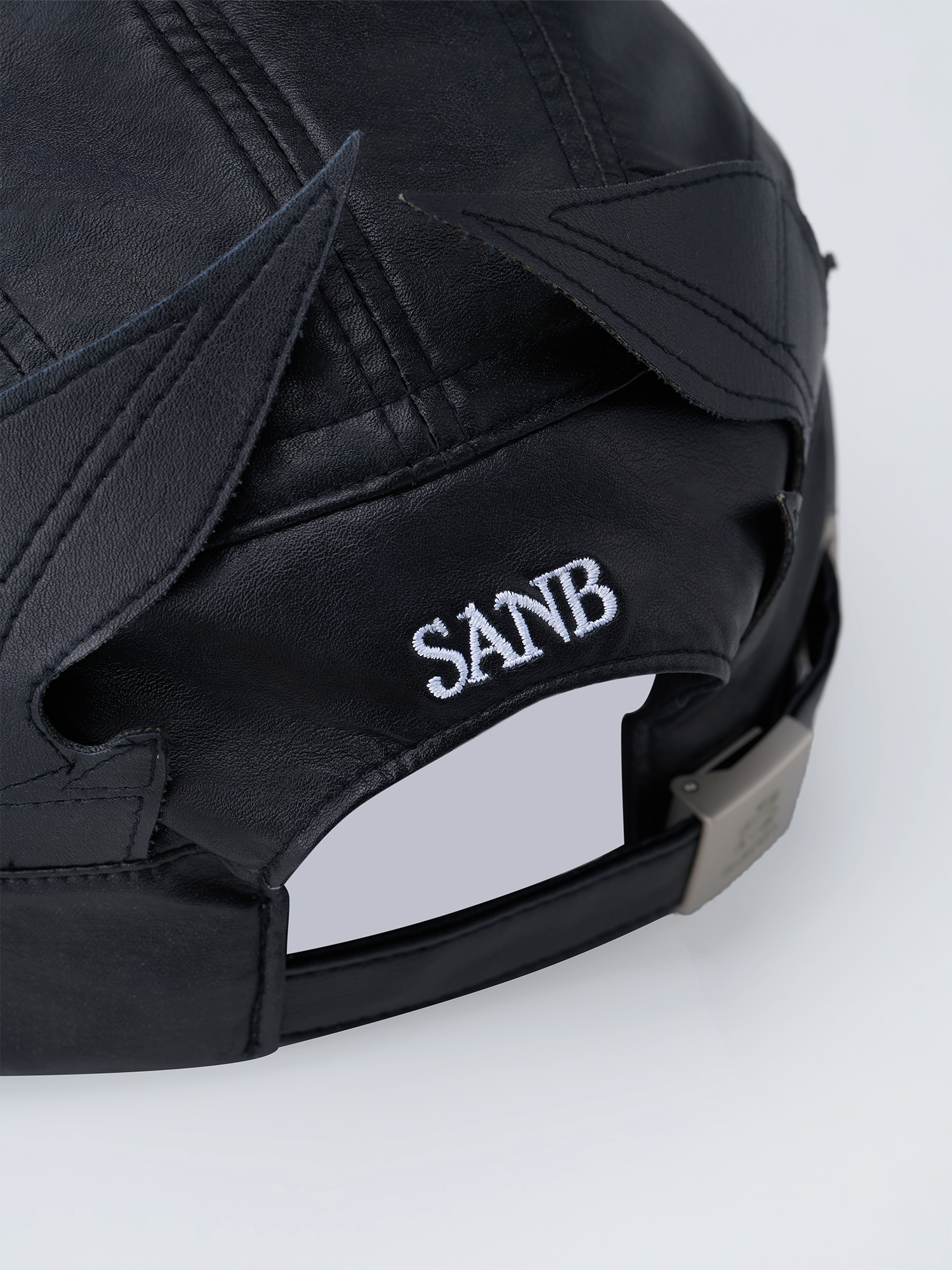 SANB Faux Leather Horned Baseball Cap-Hat, Cap, Beanie-One Size-Free Shipping Leatheretro