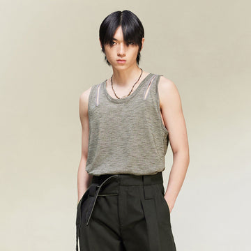 ALVNG AR ANTS Essential Shoulder Slit Knit Tank Top-Tank Top-S-Free Shipping Leatheretro