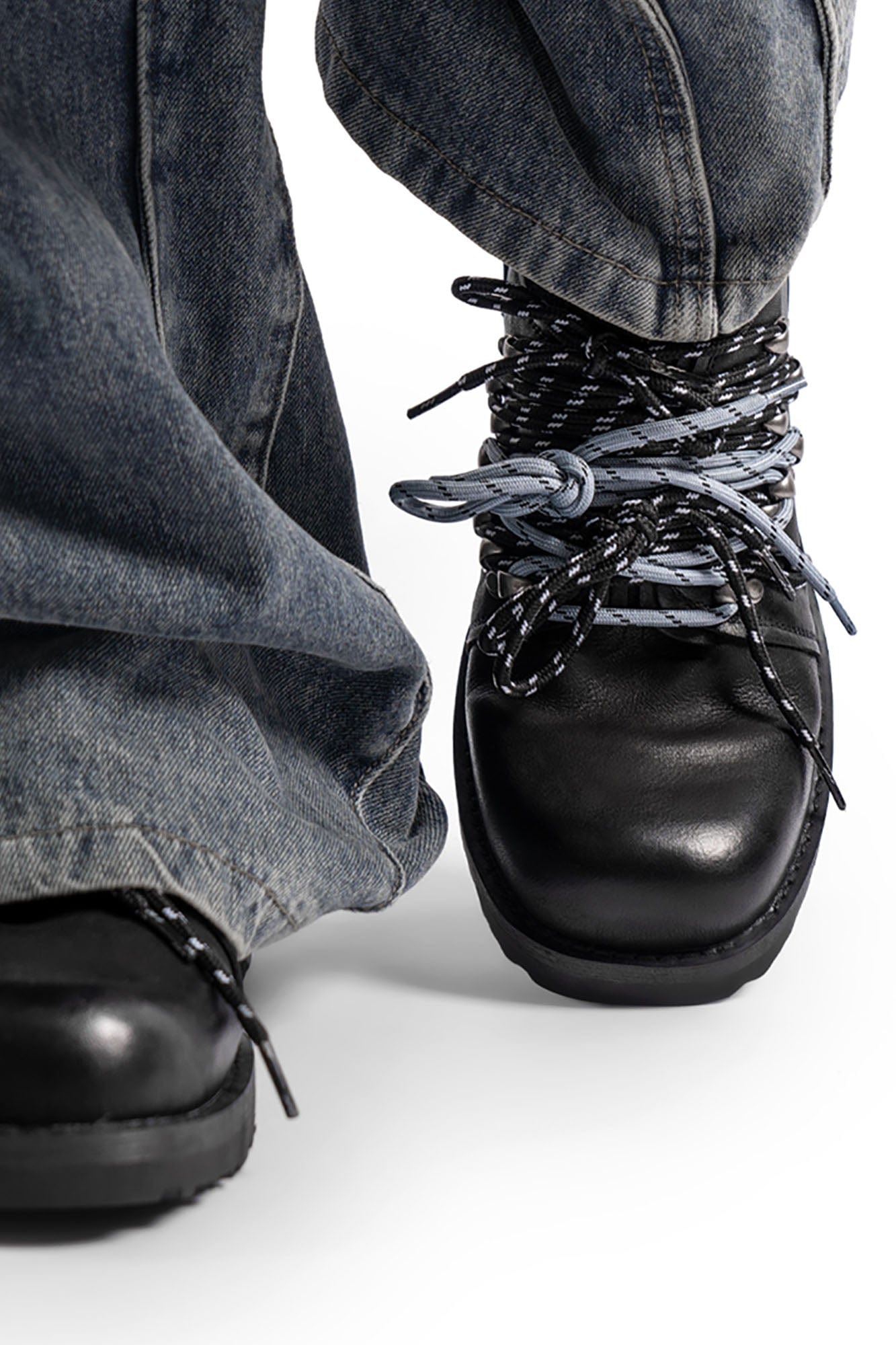 REWRITE Contrast Rope-Laced Leather Derby Shoes-Shoes-38.5-Free Shipping Leatheretro