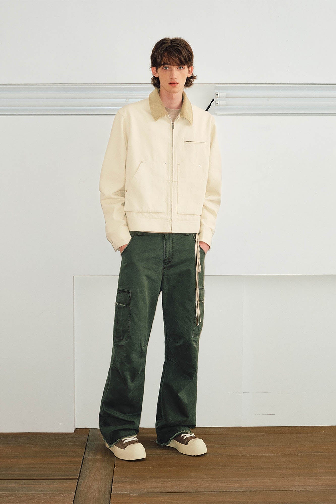 KREATE Retro Corduroy Collar Detroit Jacket-Jacket-S-Green-Free Shipping Leatheretro