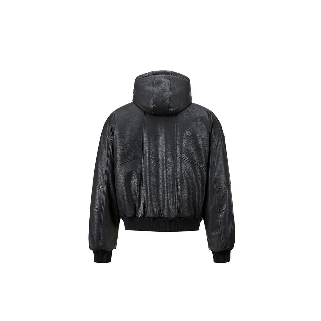 FORFEARTHAT Hooded Puffer PU Jacket-Jacket-S-Free Shipping Leatheretro