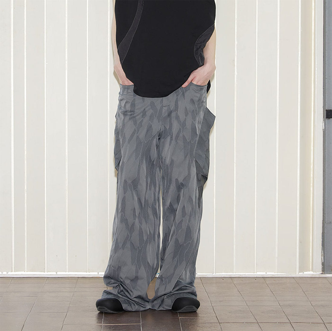 49PERCENT LABELROOM Grey Camo Cargo Pants-Pants-S-Free Shipping Leatheretro