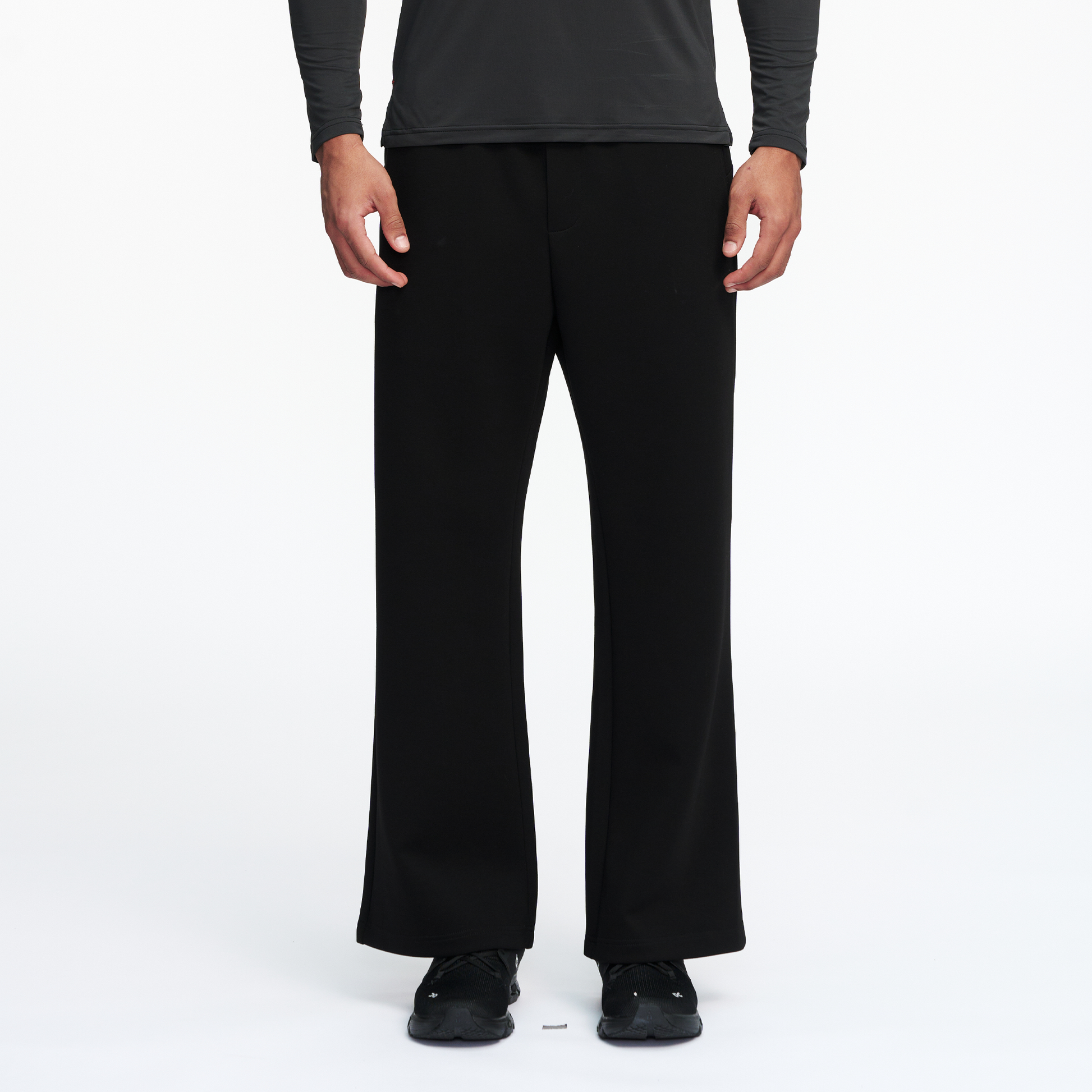 PUMPPLUS Moisture-Wicking Flared Straight-Leg Pants-Pants-S-Black-Free Shipping Leatheretro